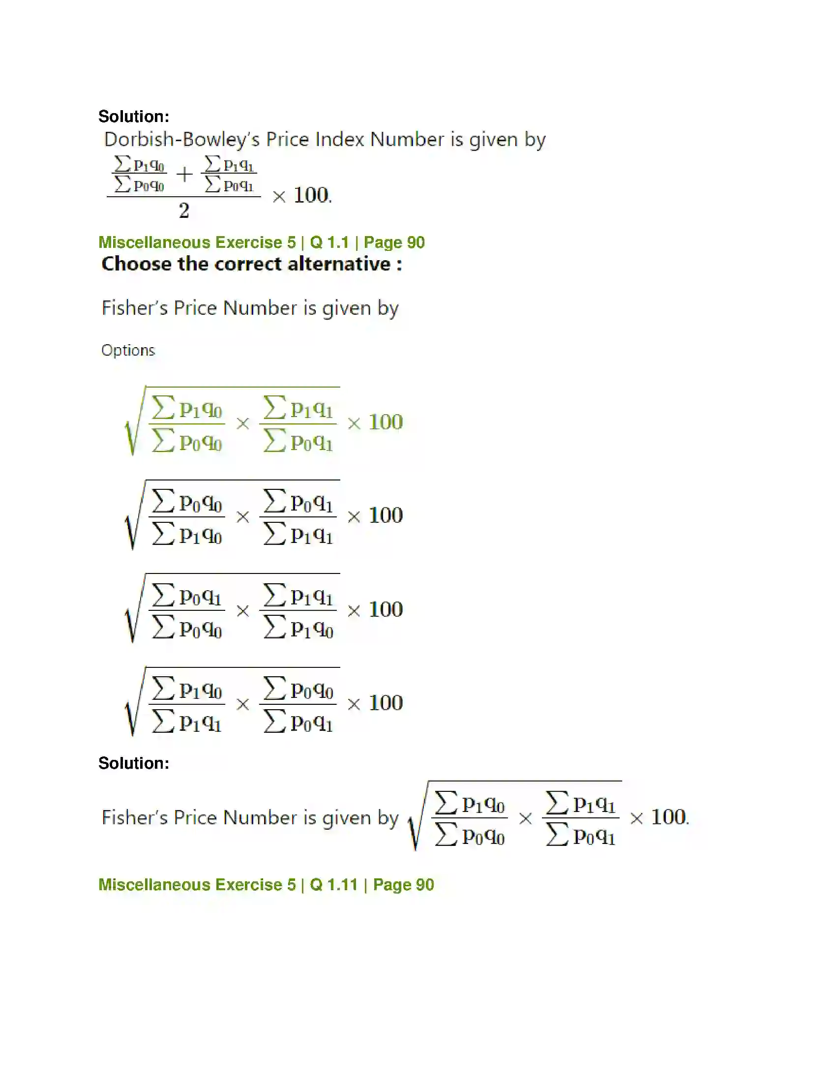 Maharashtra Board Class 12th Mathematics & Statistics-2 (Commerce) Index Numbers Solution 39