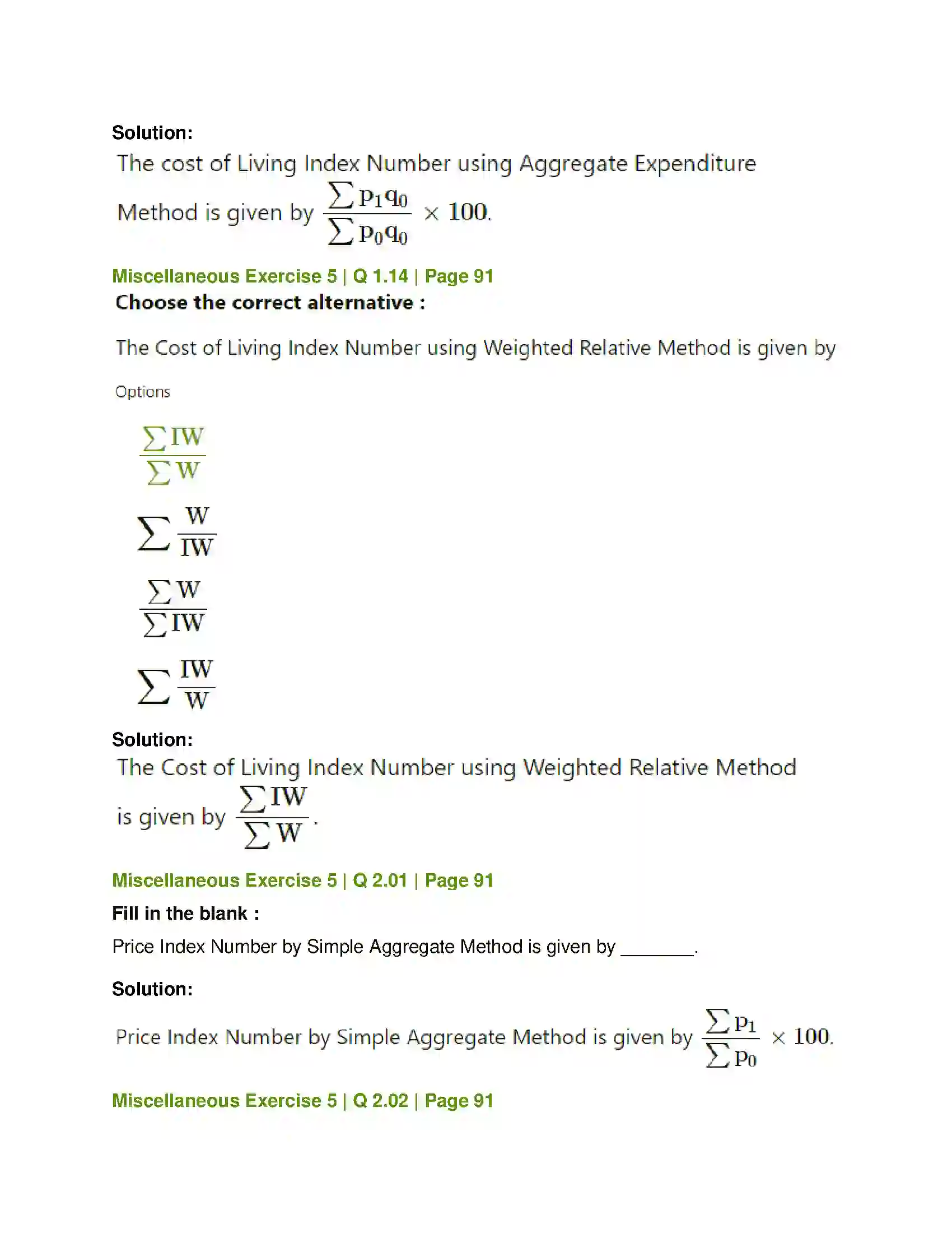 Maharashtra Board Class 12th Mathematics & Statistics-2 (Commerce) Index Numbers Solution 42