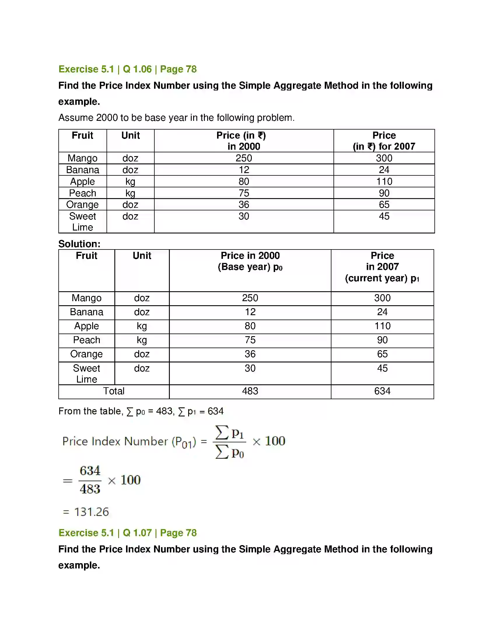 Maharashtra Board Class 12th Mathematics & Statistics-2 (Commerce) Index Numbers Solution 5