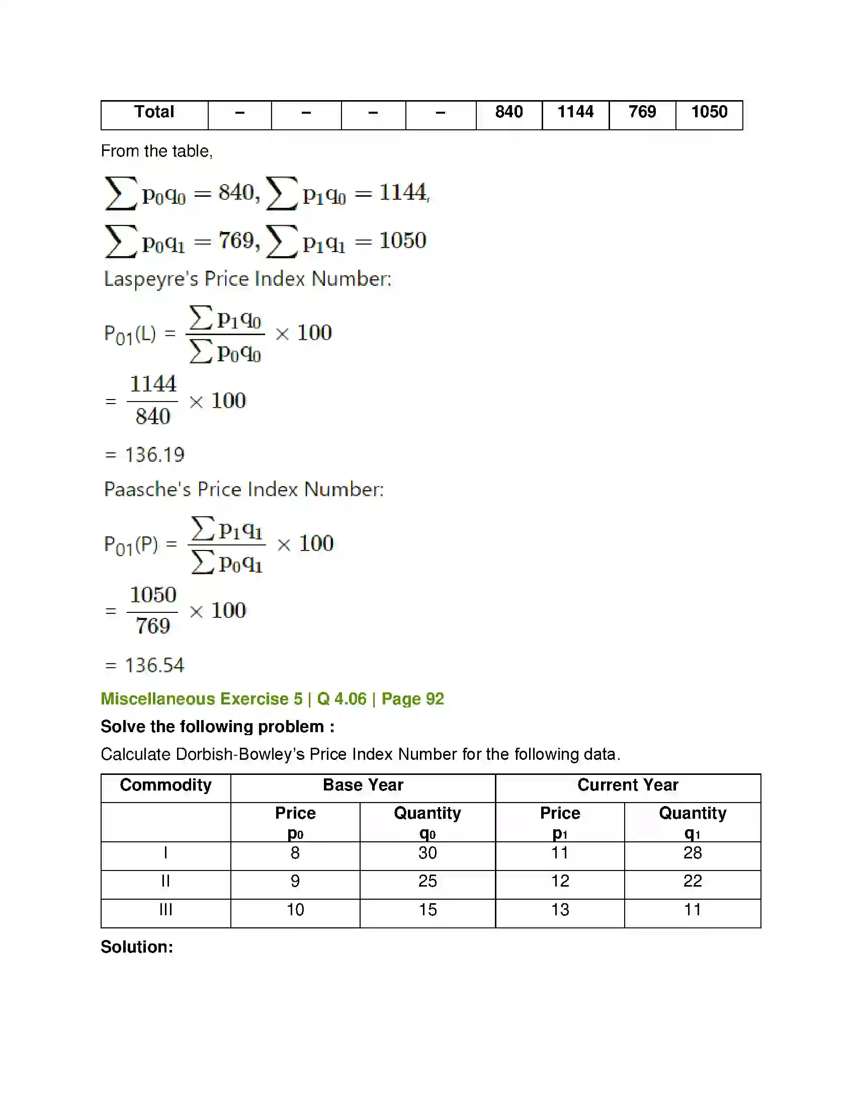 Maharashtra Board Class 12th Mathematics & Statistics-2 (Commerce) Index Numbers Solution 54