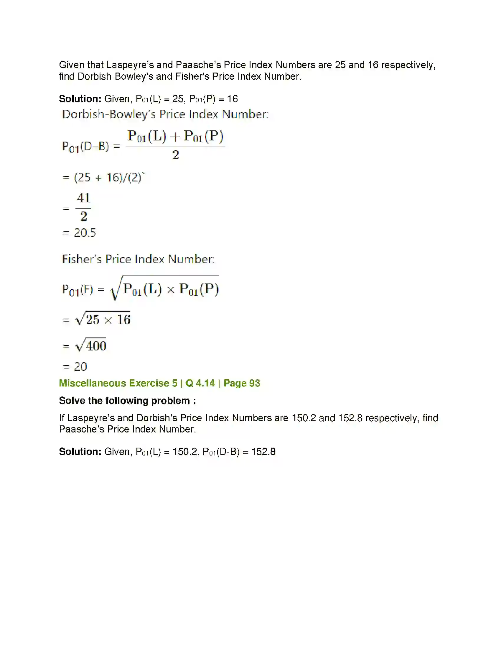 Maharashtra Board Class 12th Mathematics & Statistics-2 (Commerce) Index Numbers Solution 63