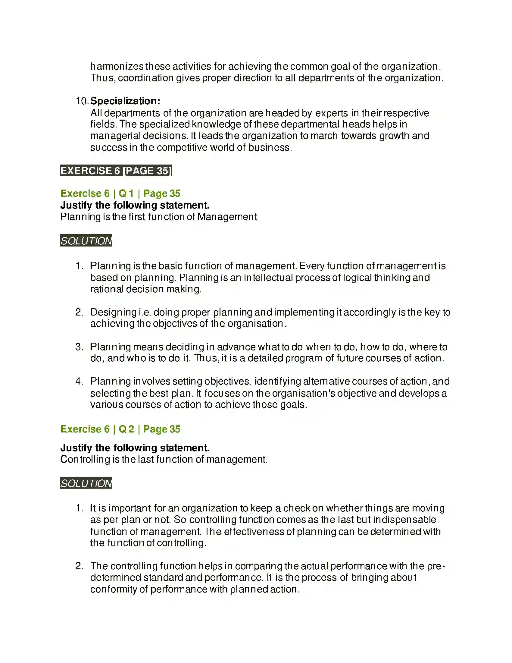 Maharashtra Board Class 12th Organisation of Commerce & Management Functions of Management Solution 30