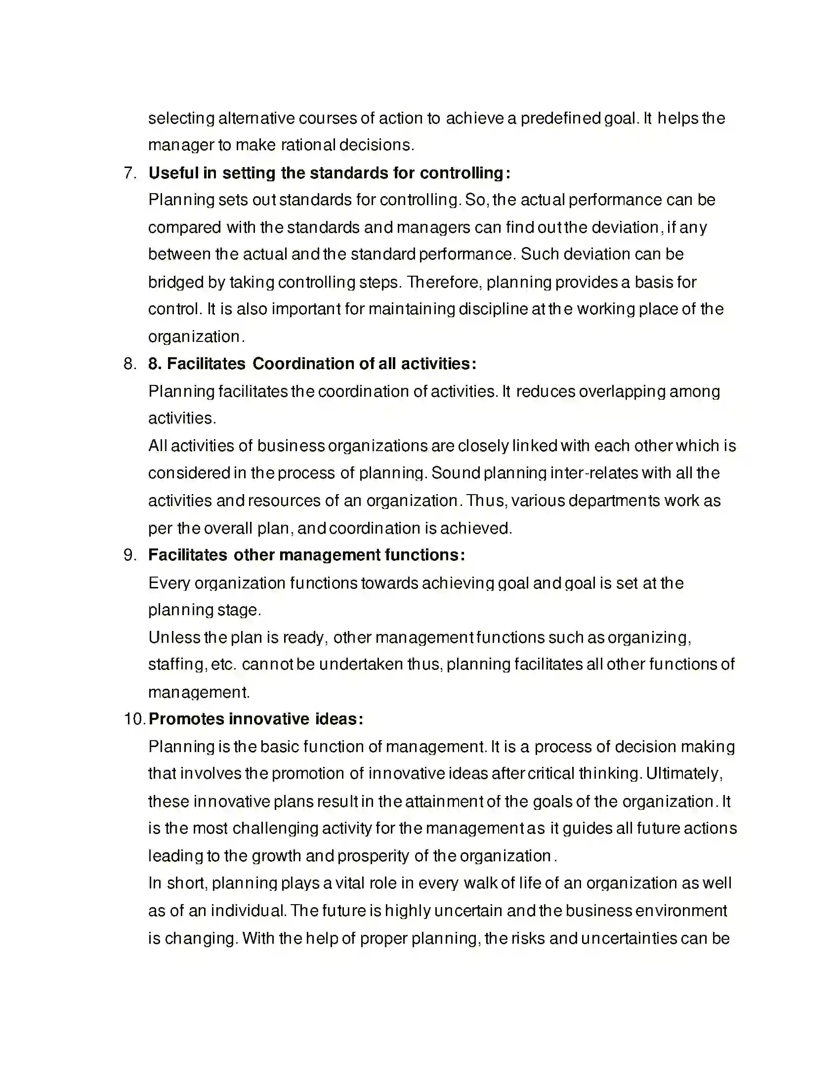 Maharashtra Board Class 12th Organisation of Commerce & Management Functions of Management Solution 34