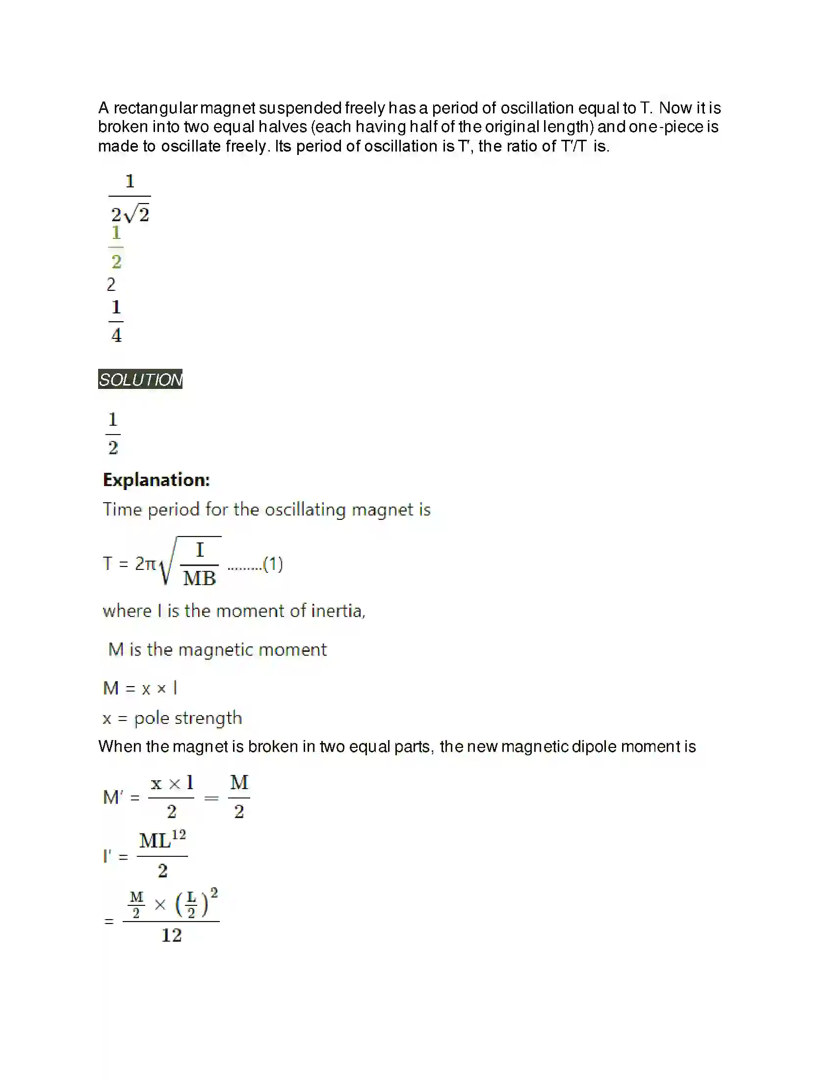 Maharashtra Board Class 12th Physics Magnetic Materials Solution 2