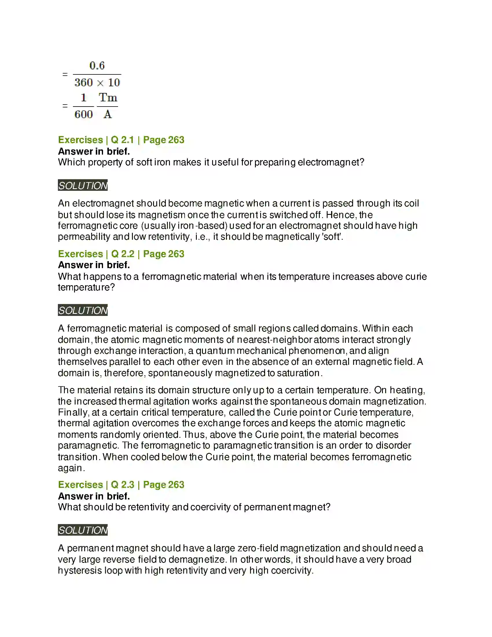 Maharashtra Board Class 12th Physics Magnetic Materials Solution 4