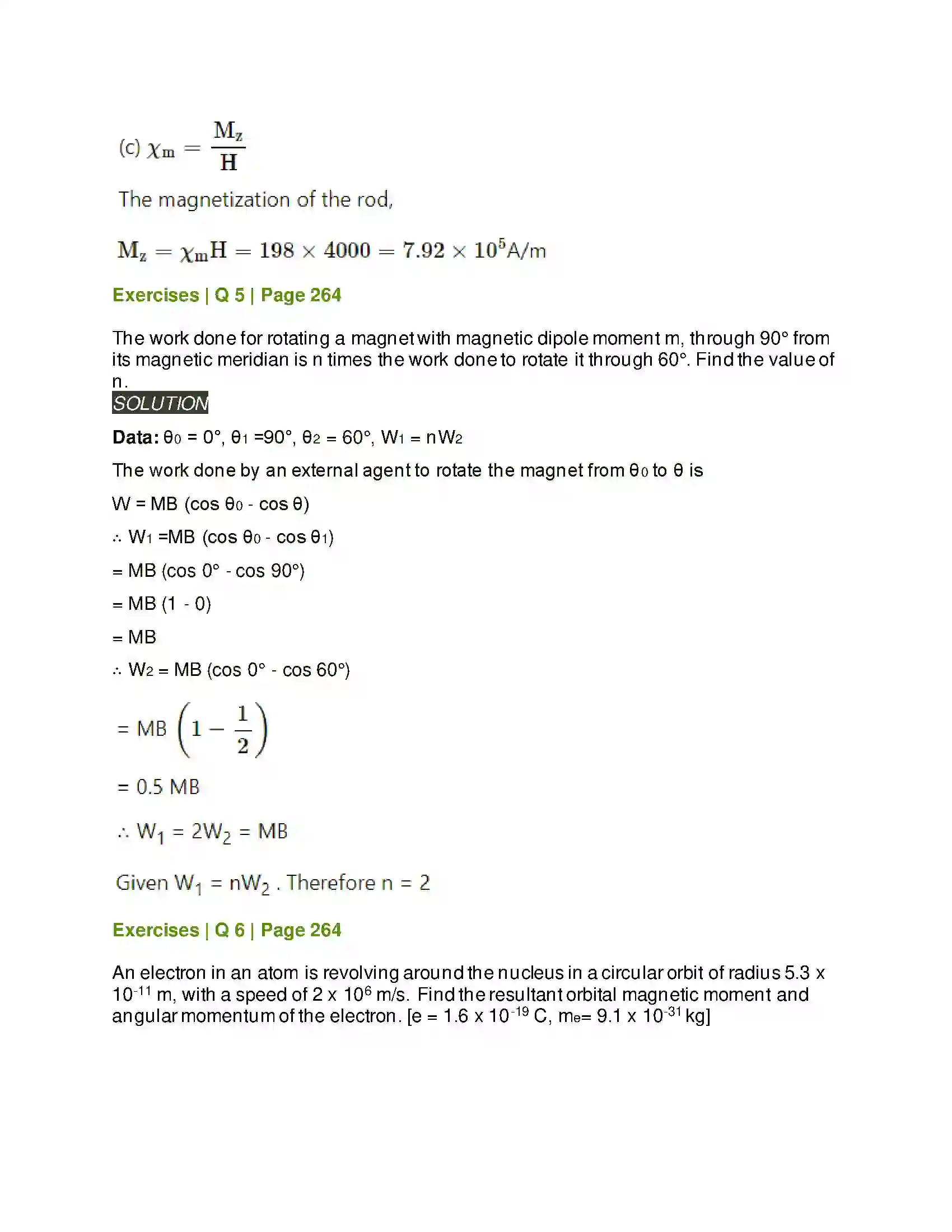Maharashtra Board Class 12th Physics Magnetic Materials Solution 9
