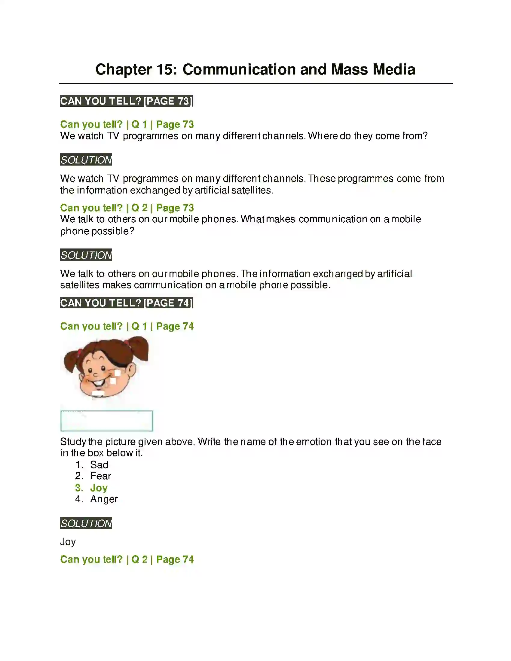 Maharashtra Board Class 5th Environmental Studies - 1 Communication and Mass Media Solution 1