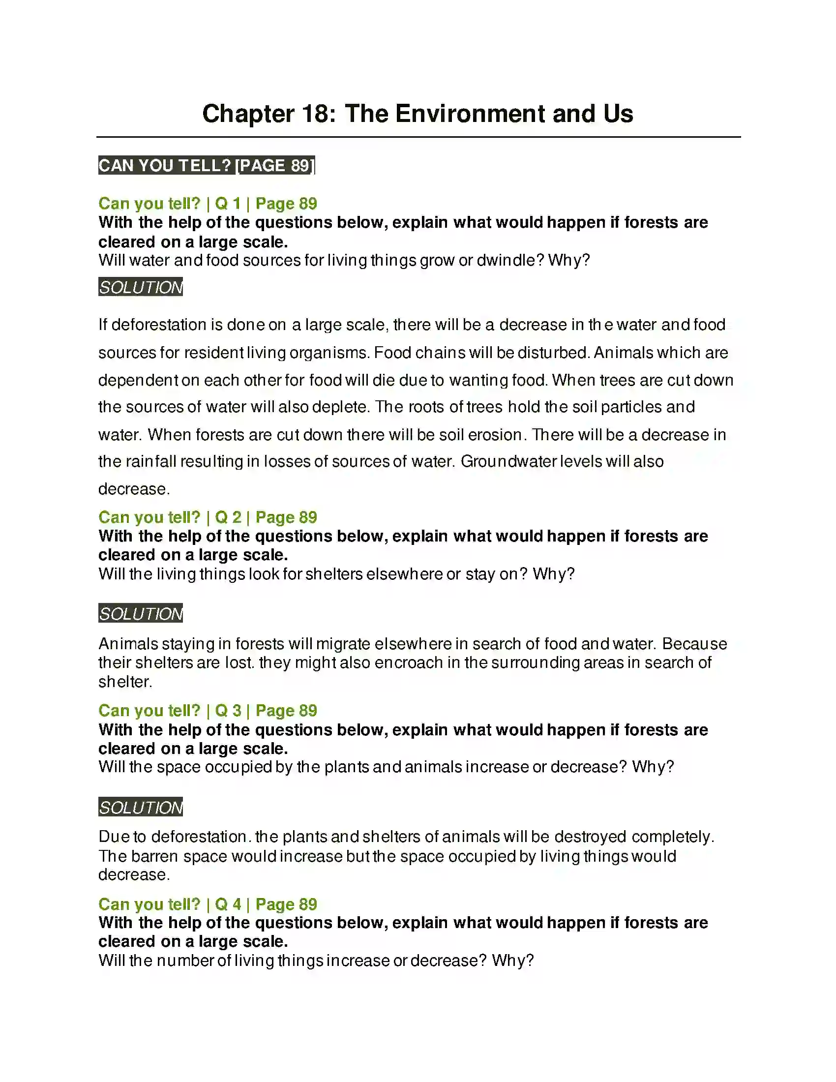 Maharashtra Board Class 5th Environmental Studies - 1 The Environment and Us Solution 1