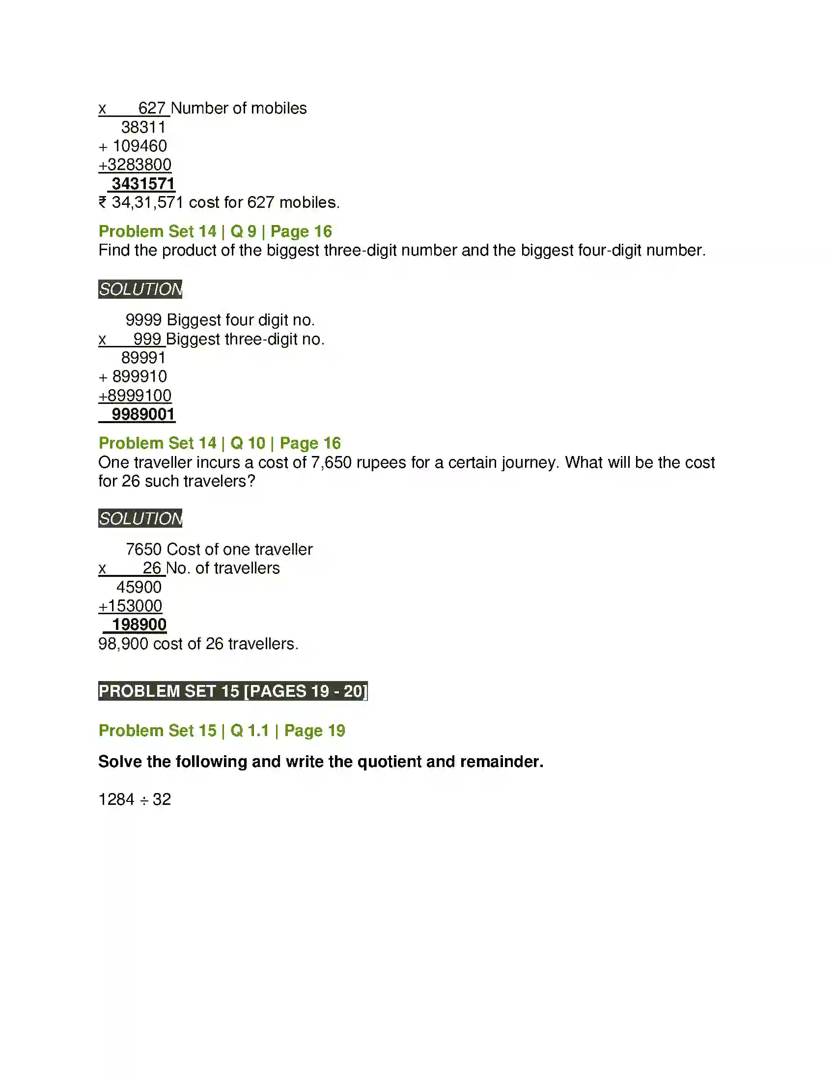 Maharashtra Board Class 5th Mathematics Multiplication and Division Solution 6