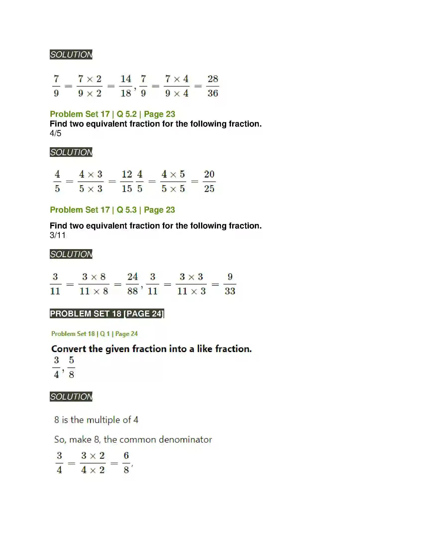 Maharashtra Board Class 5th Mathematics Fractions Solution 7