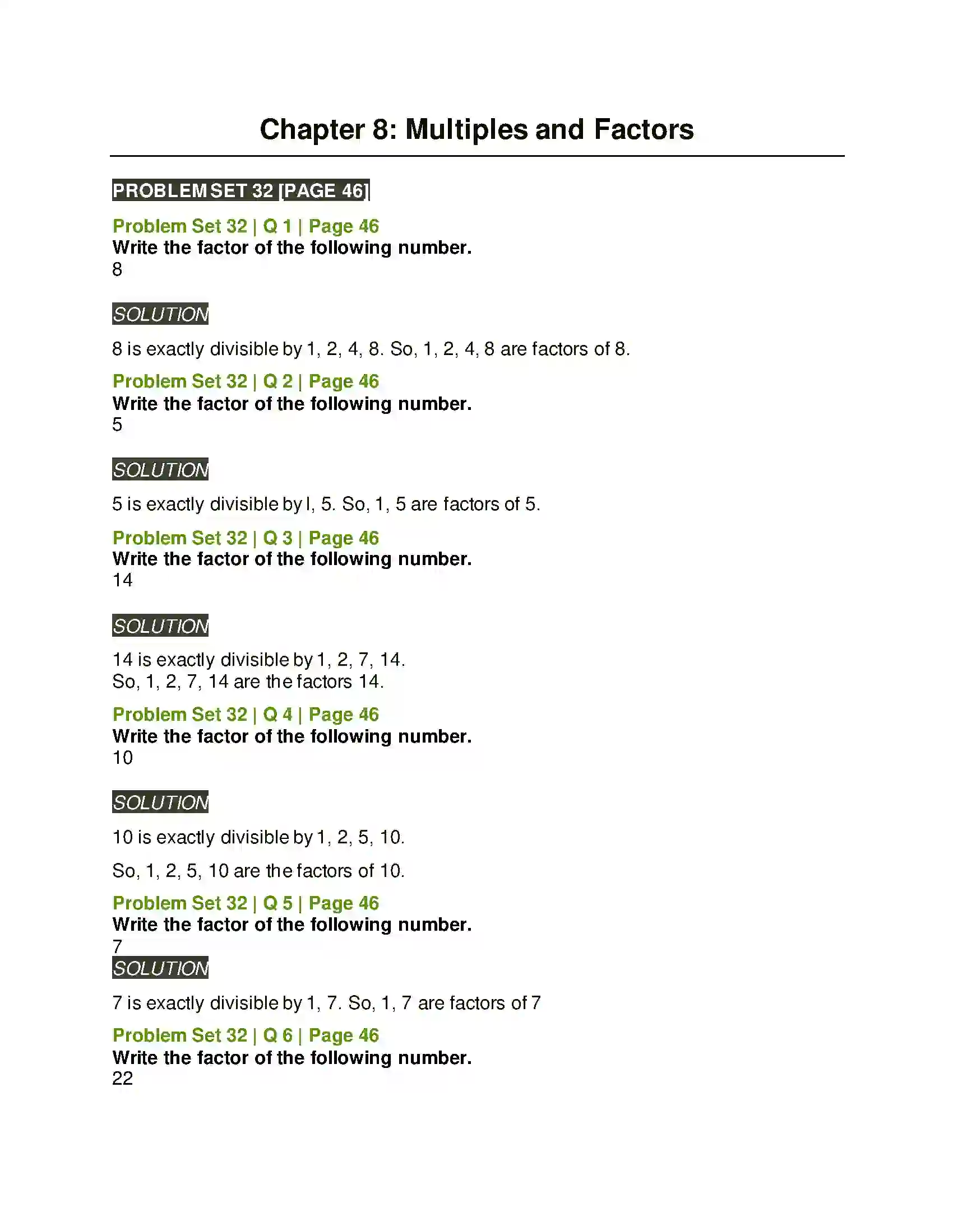 Maharashtra Board Class 5th Mathematics Multiples and Factors Solution 1