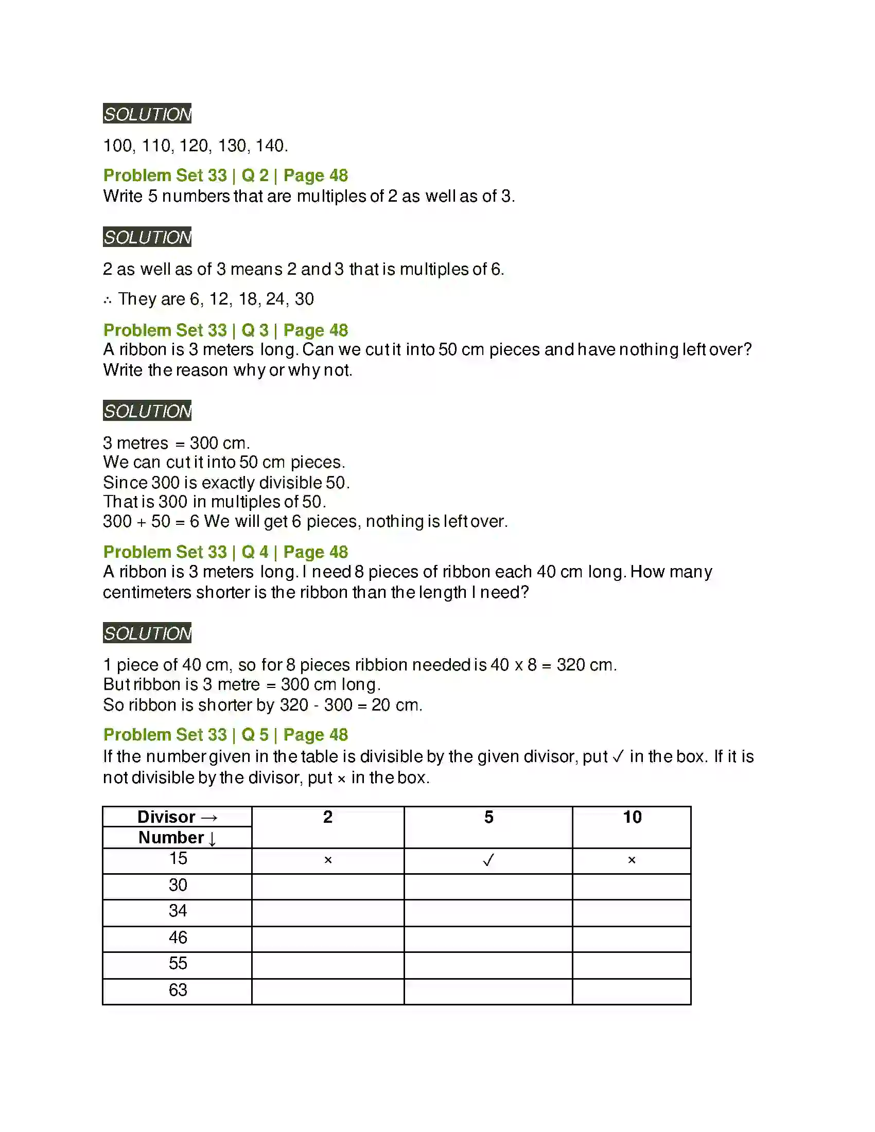 Maharashtra Board Class 5th Mathematics Multiples and Factors Solution 3