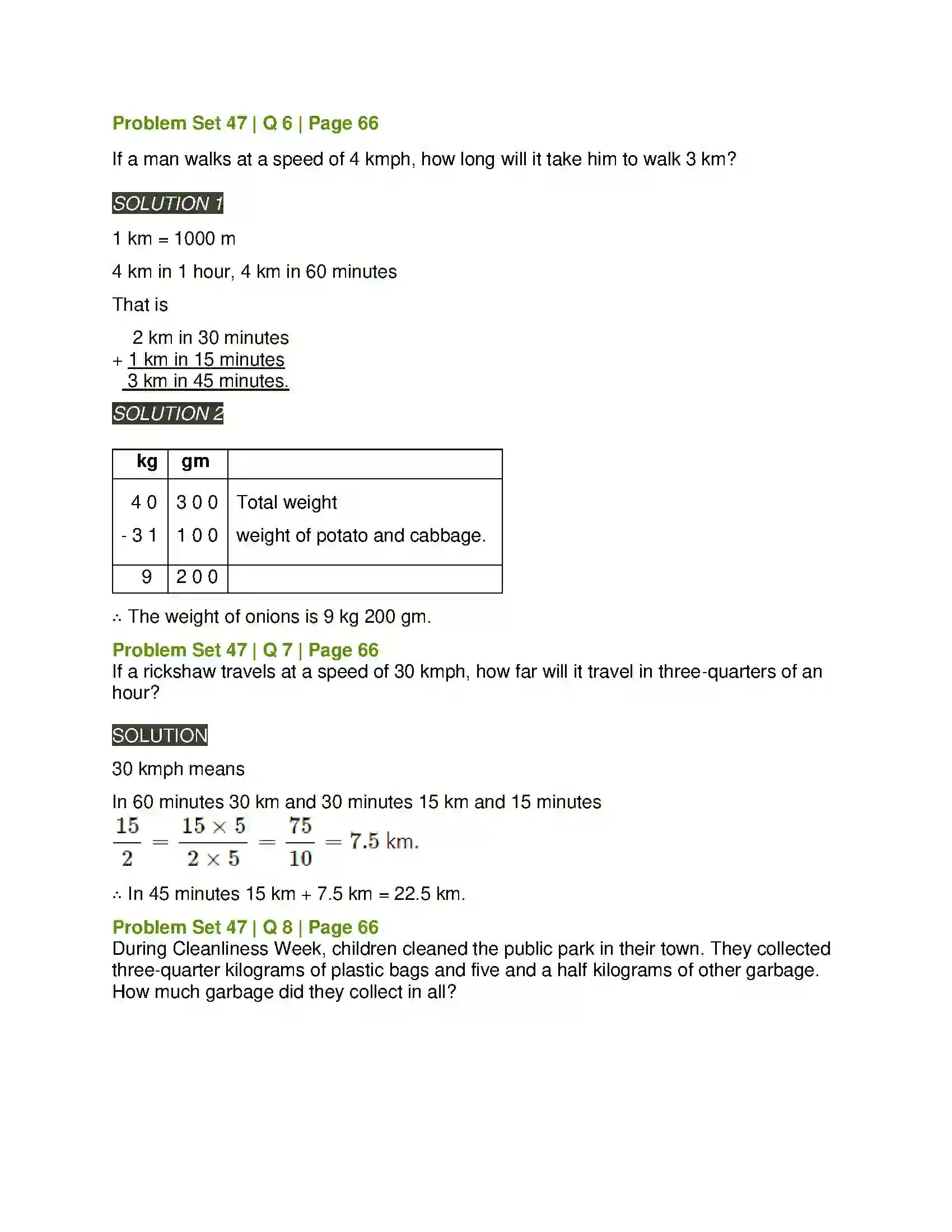 Maharashtra Board Class 5th Mathematics Problems on Measurement Solution 7