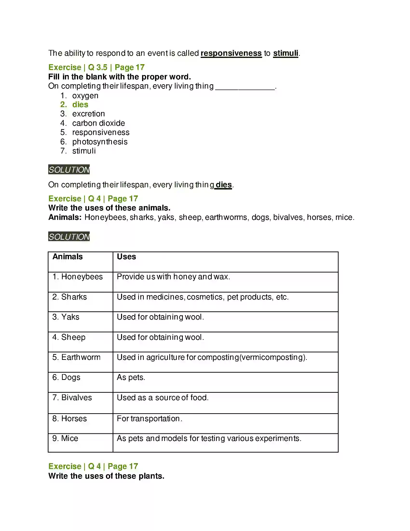 Maharashtra Board Class 6th General Science The Living World Solution 5