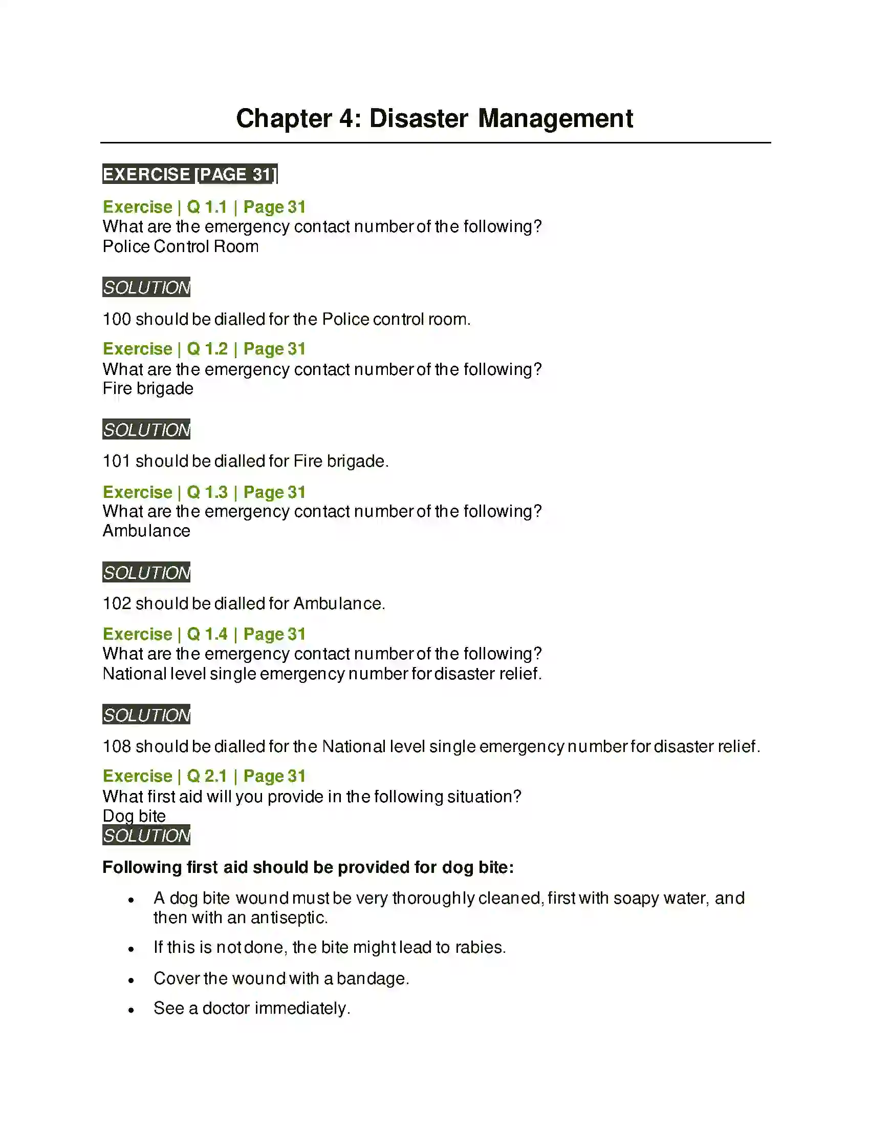 Maharashtra Board Class 6th General Science Disaster Management Solution 1