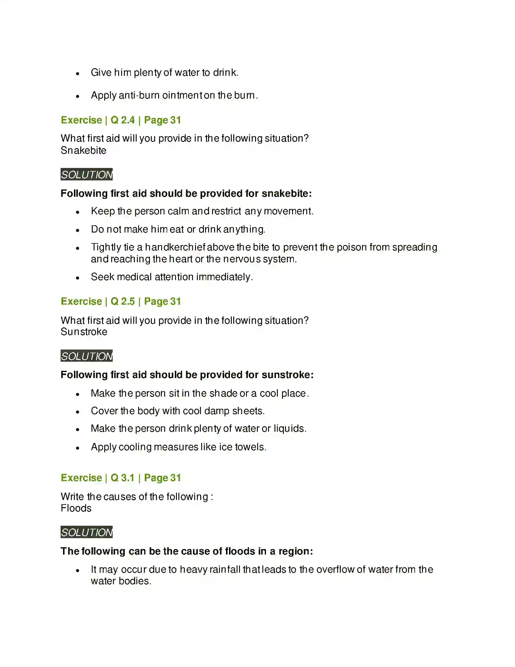Maharashtra Board Class 6th General Science Disaster Management Solution 3