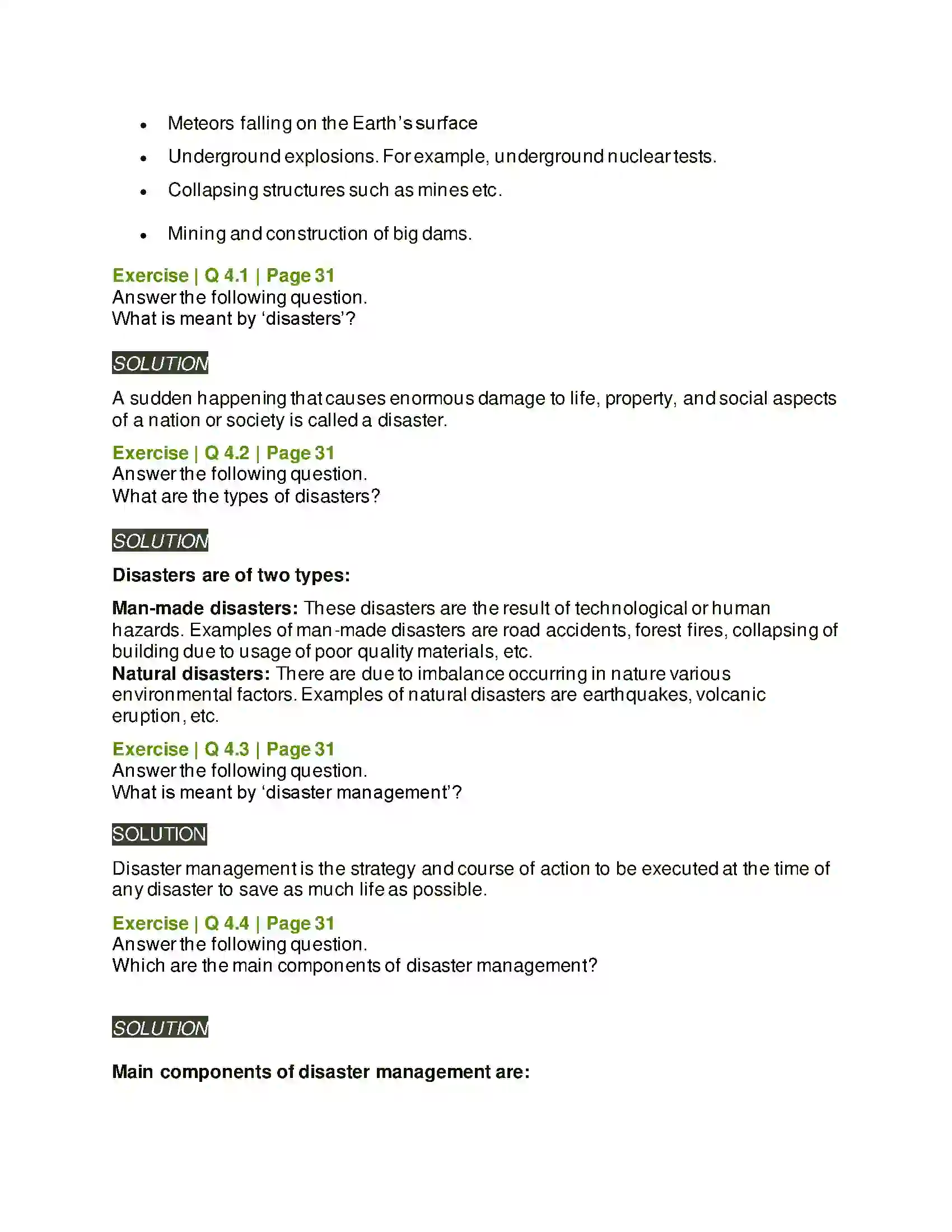 Maharashtra Board Class 6th General Science Disaster Management Solution 5