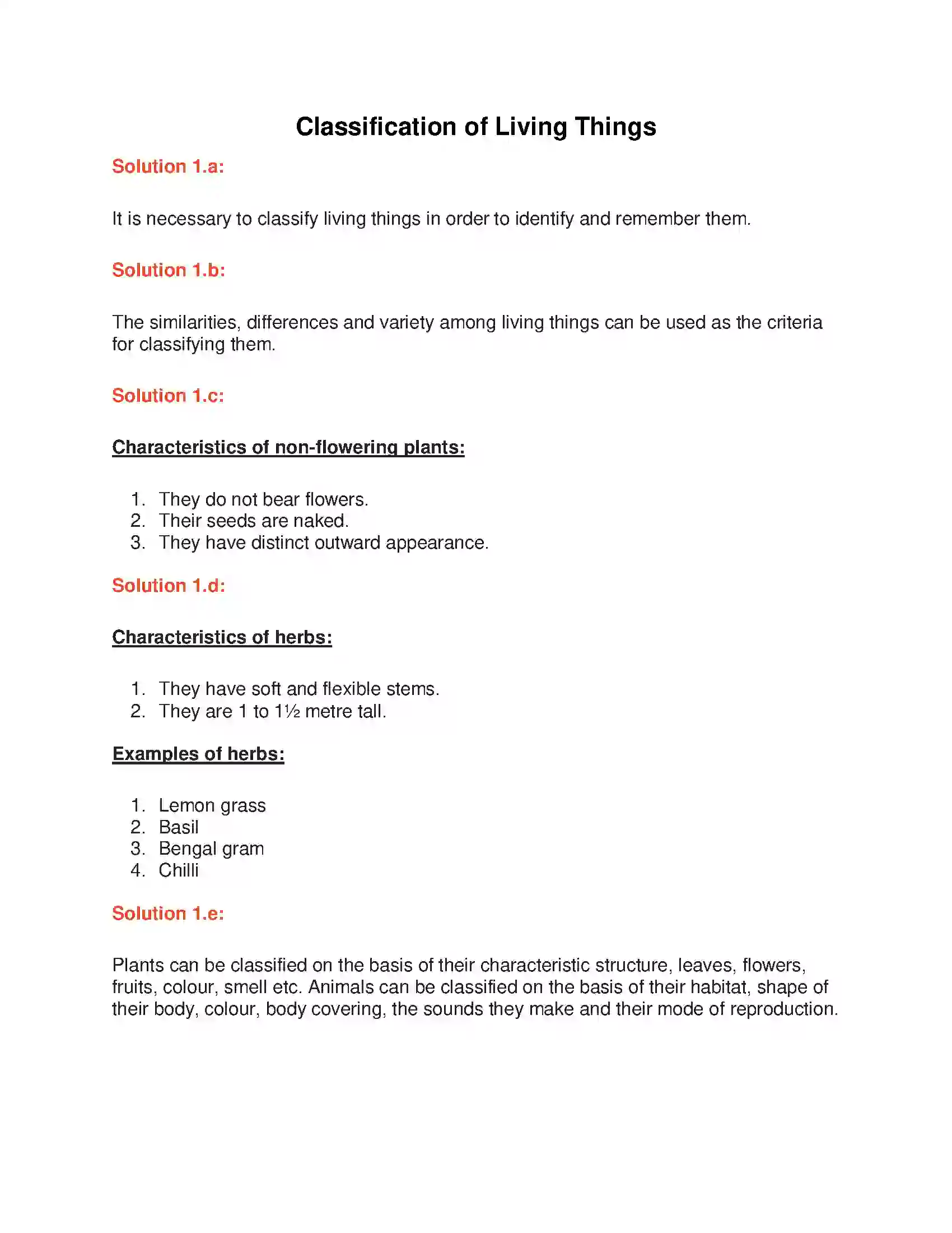 Maharashtra Board Class 6th General Science Classification of Living Things Solution 1