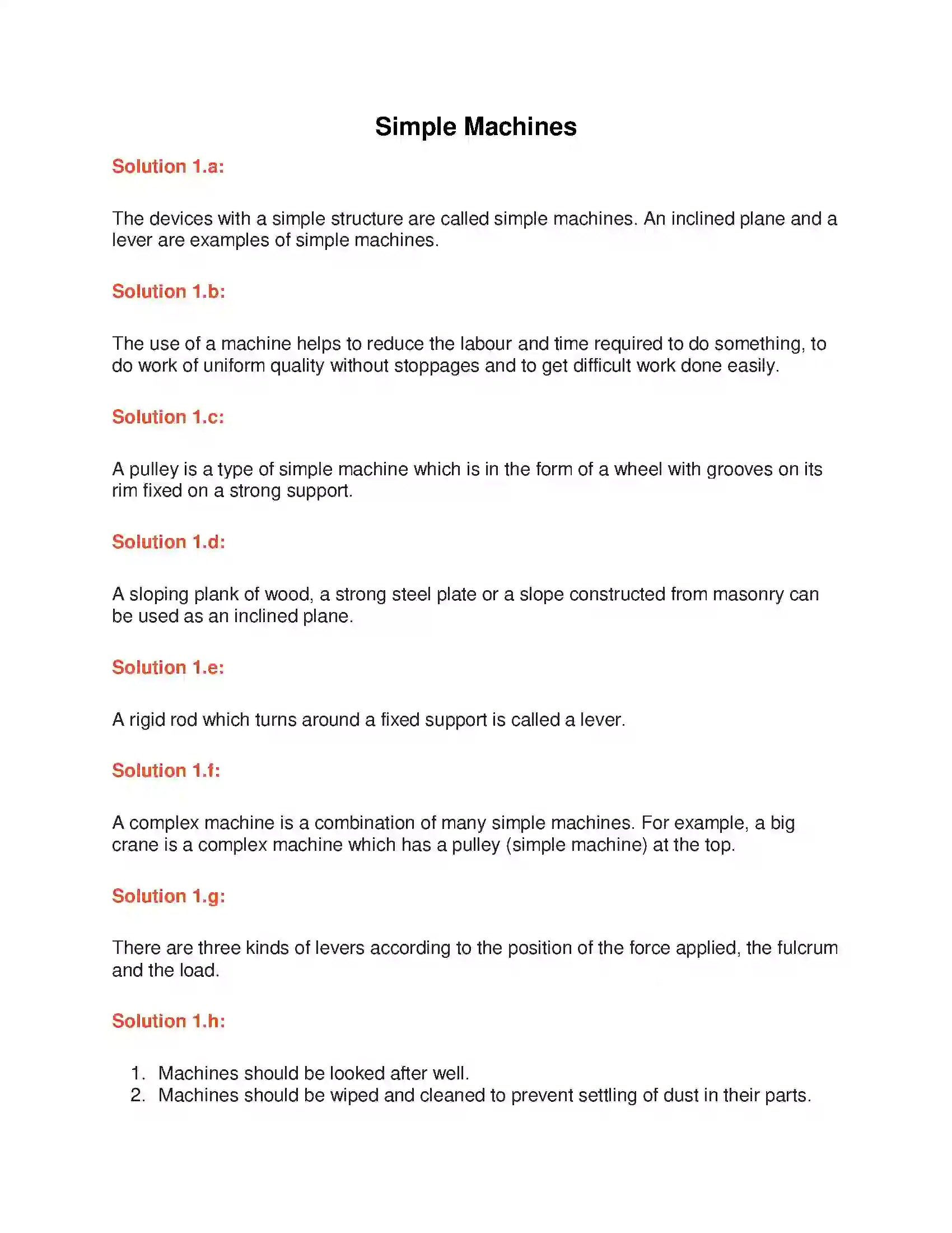 Maharashtra Board Class 6th General Science Simple Machines Solution 1
