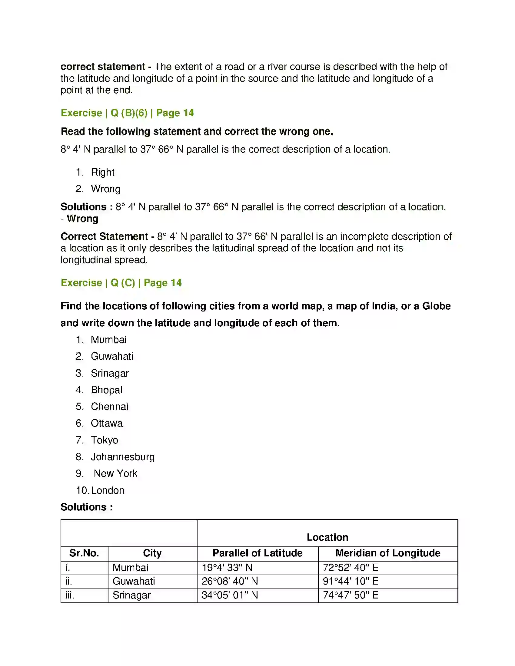 Maharashtra Board Class 6th Geography Let us Use the Graticule Solution 4