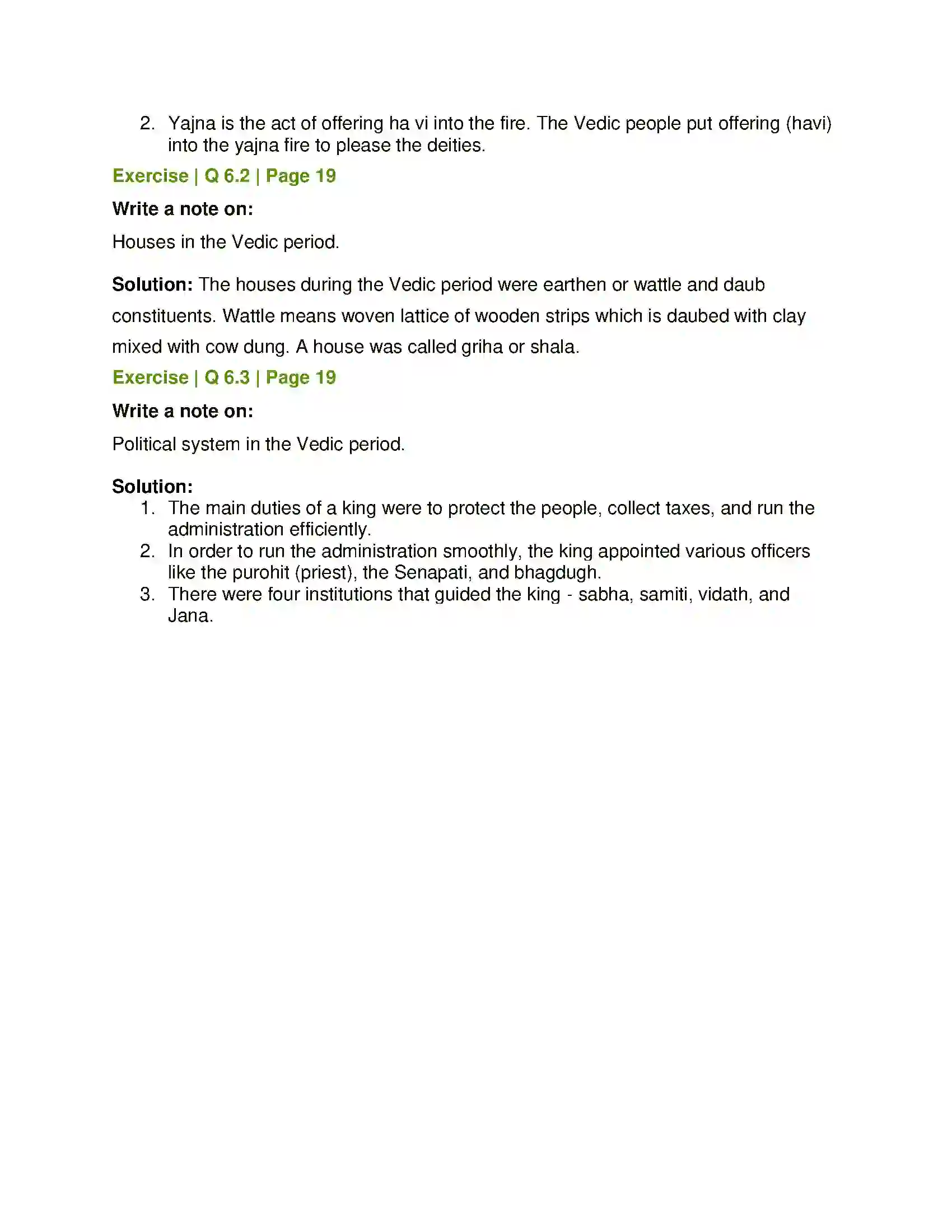 Maharashtra Board Class 6th History and Civics The Vedic Civilization Solution 4