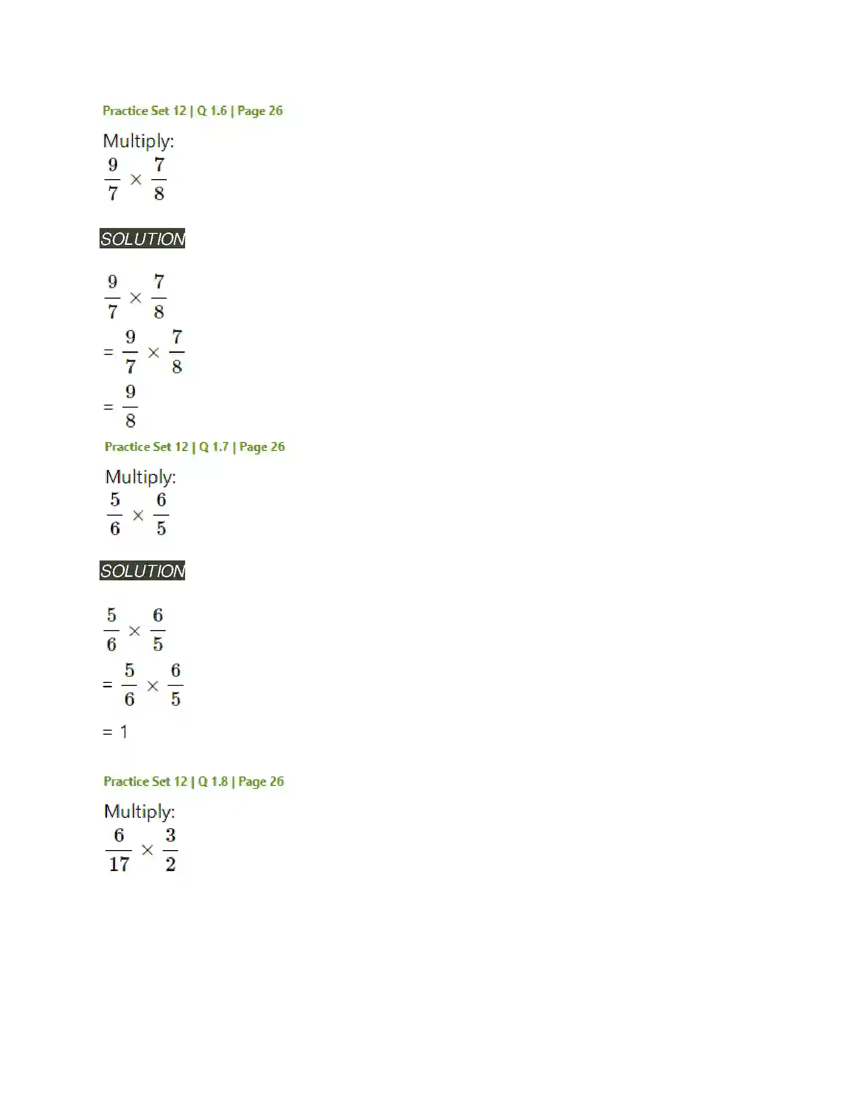 Maharashtra Board Class 6th Mathematics Operations on Fractions Solution 19