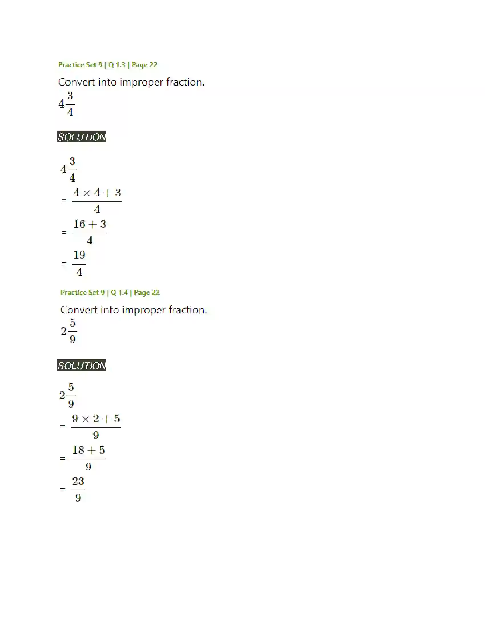 Maharashtra Board Class 6th Mathematics Operations on Fractions Solution 2