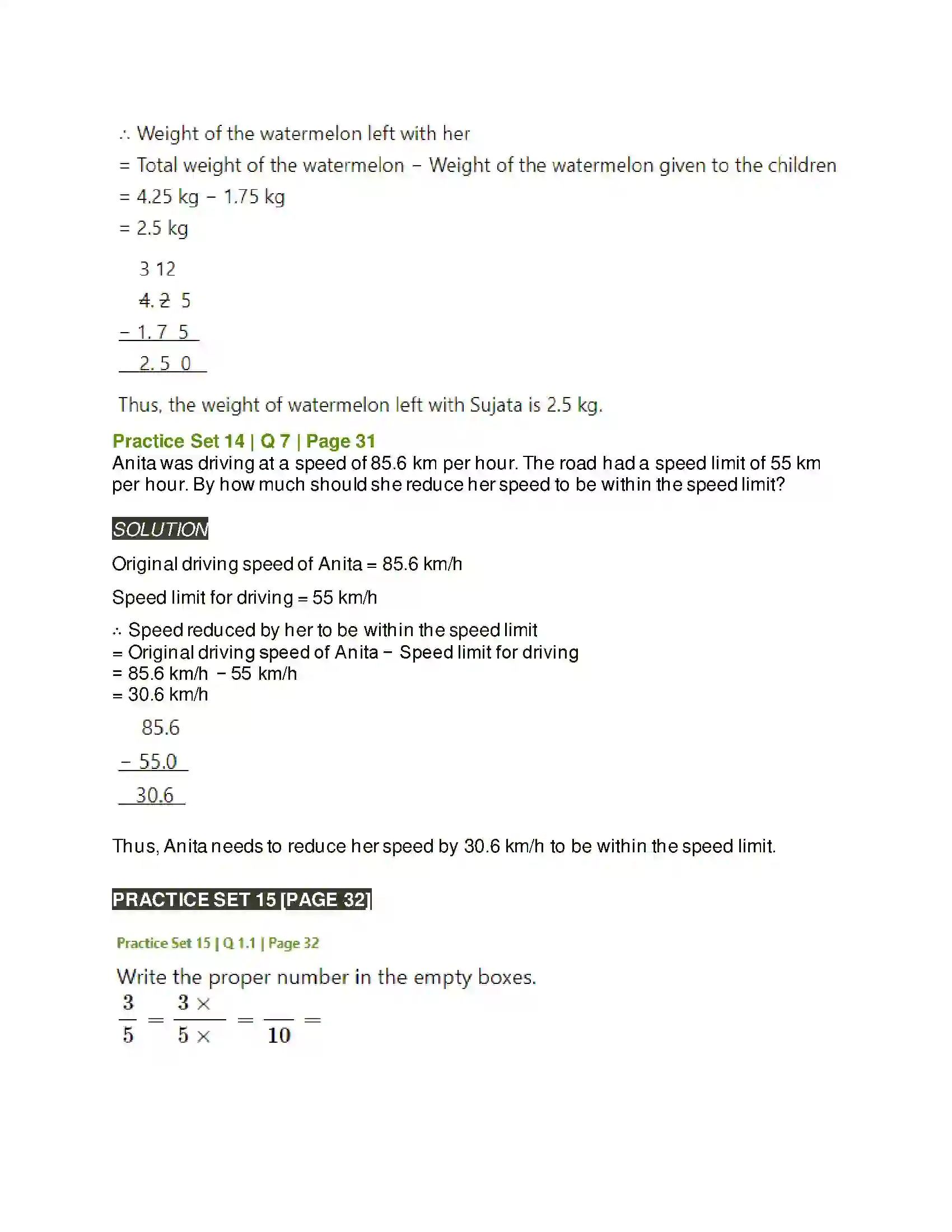 Maharashtra Board Class 6th Mathematics Decimal Fractions Solution 6