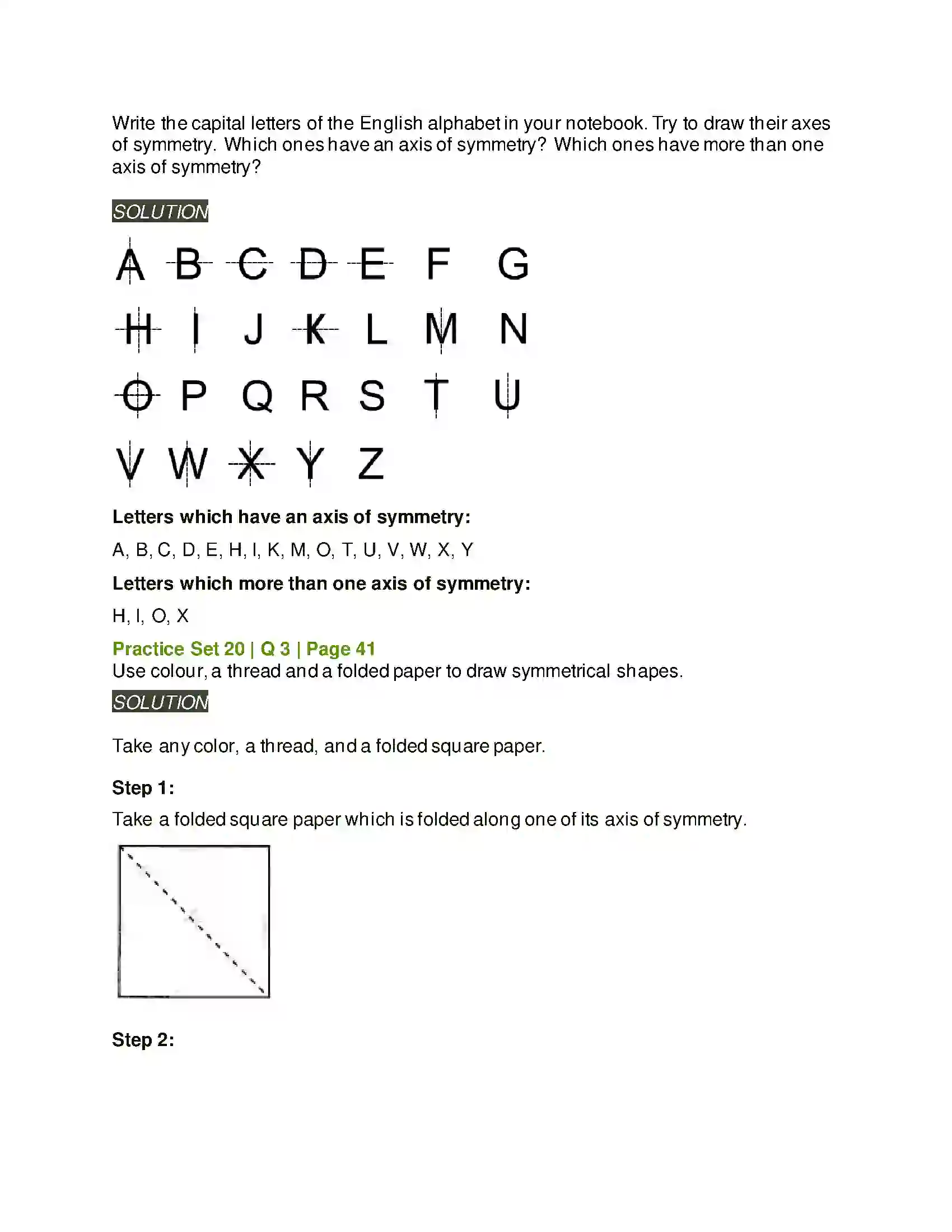 Maharashtra Board Class 6th Mathematics Symmetry Solution 3