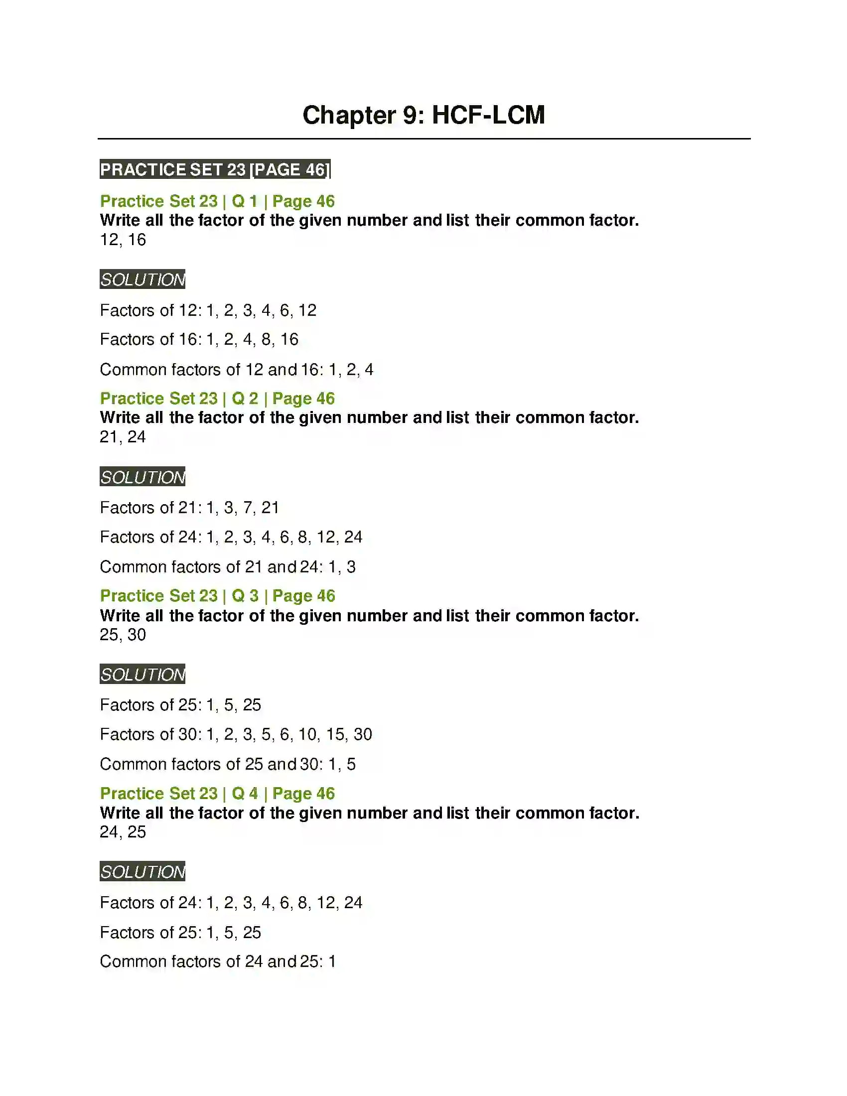 Maharashtra Board Class 6th Mathematics HCF-LCM Solution 1