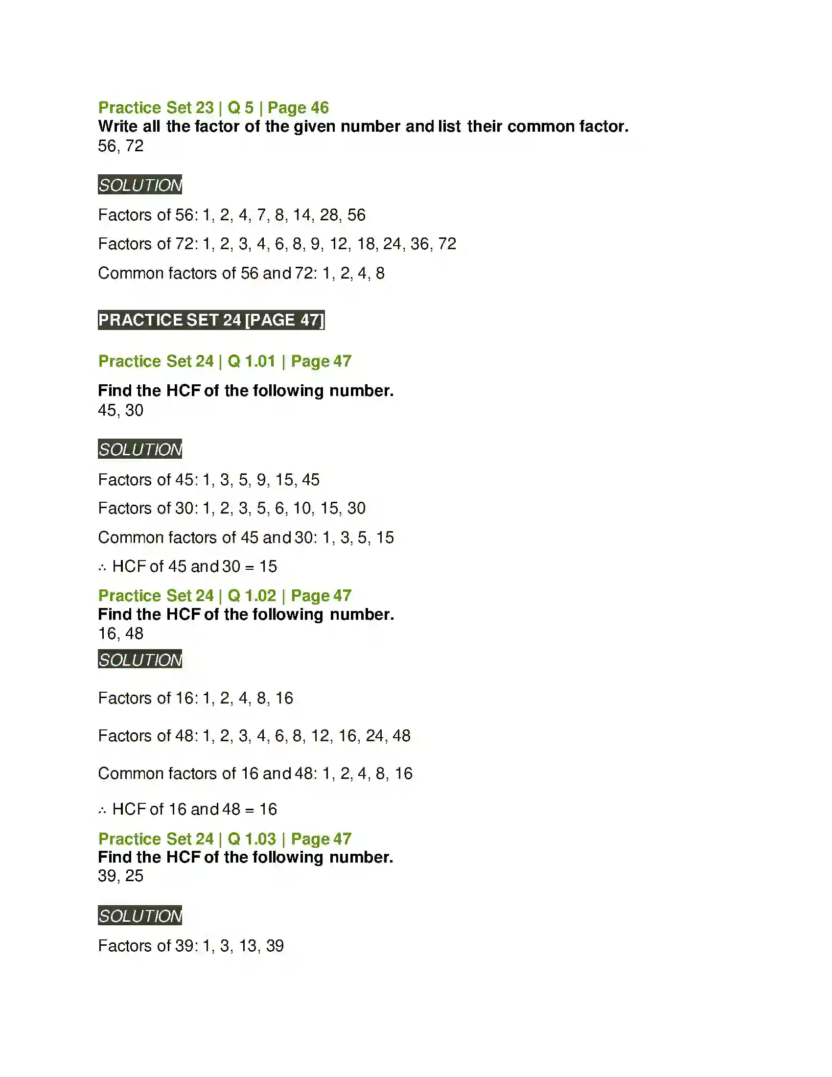 Maharashtra Board Class 6th Mathematics HCF-LCM Solution 2