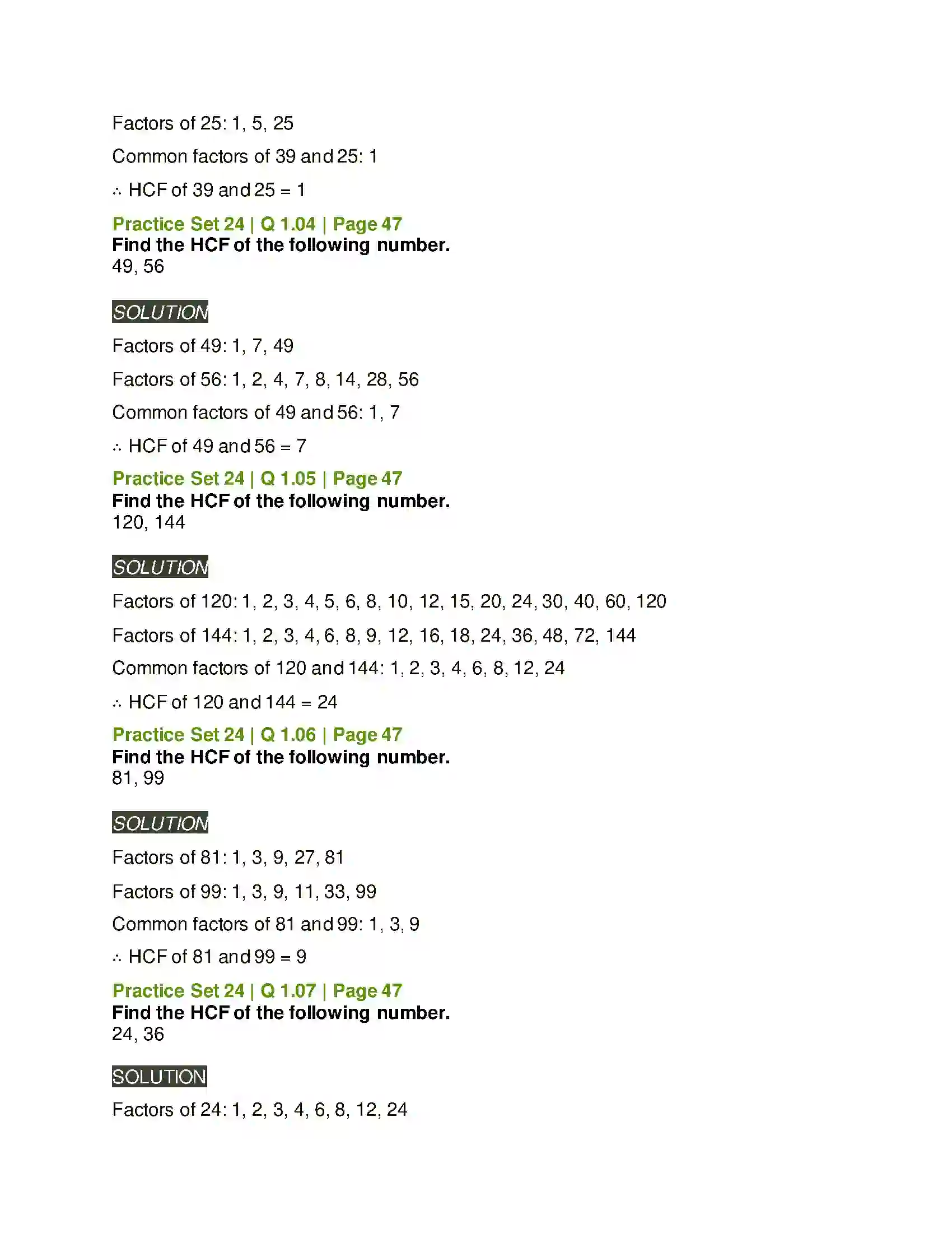 Maharashtra Board Class 6th Mathematics HCF-LCM Solution 3