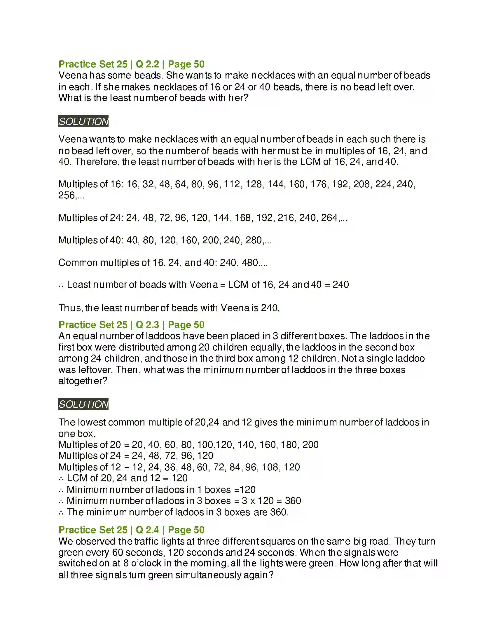 Maharashtra Board Class 6th Mathematics HCF-LCM Solution 9