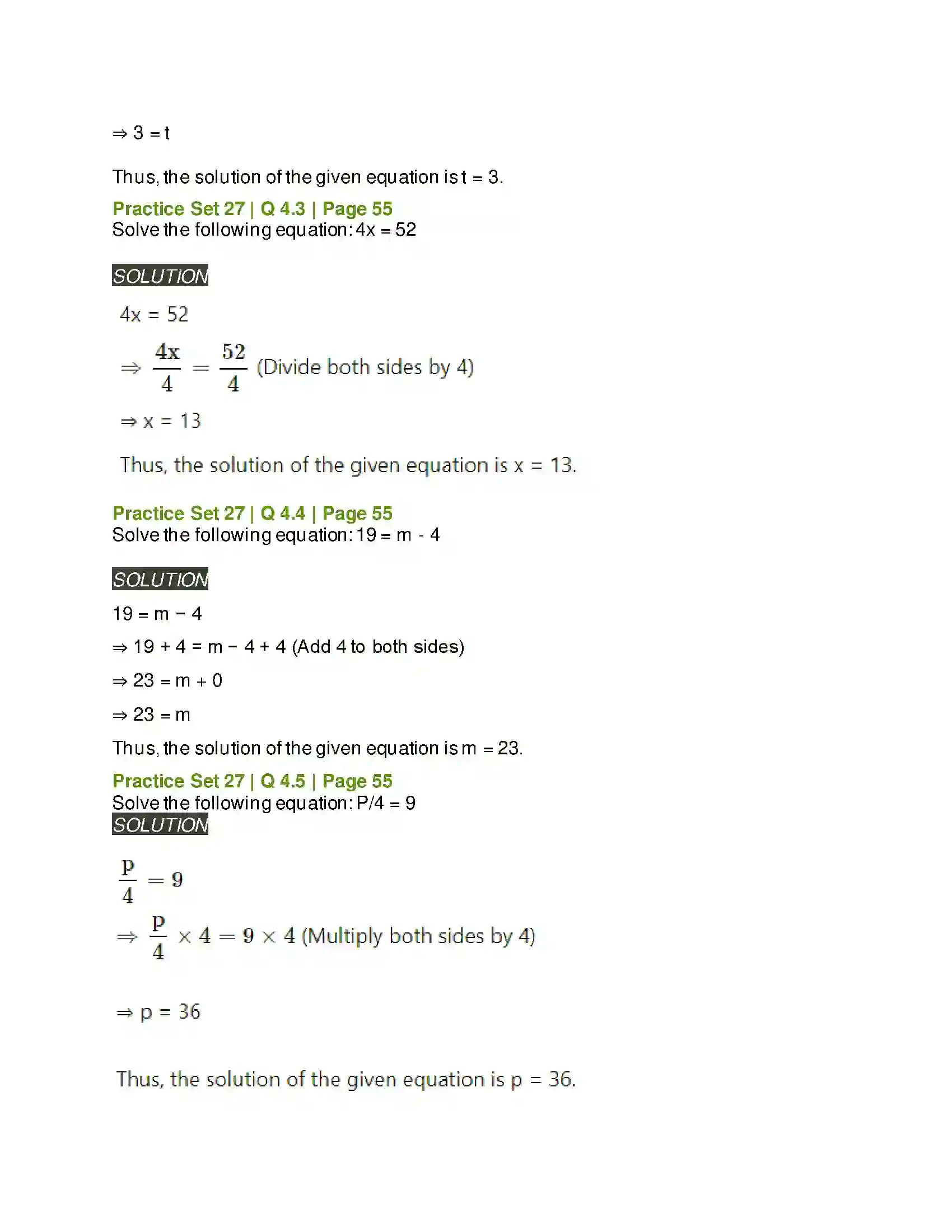 Maharashtra Board Class 6th Mathematics Equations Solution 6