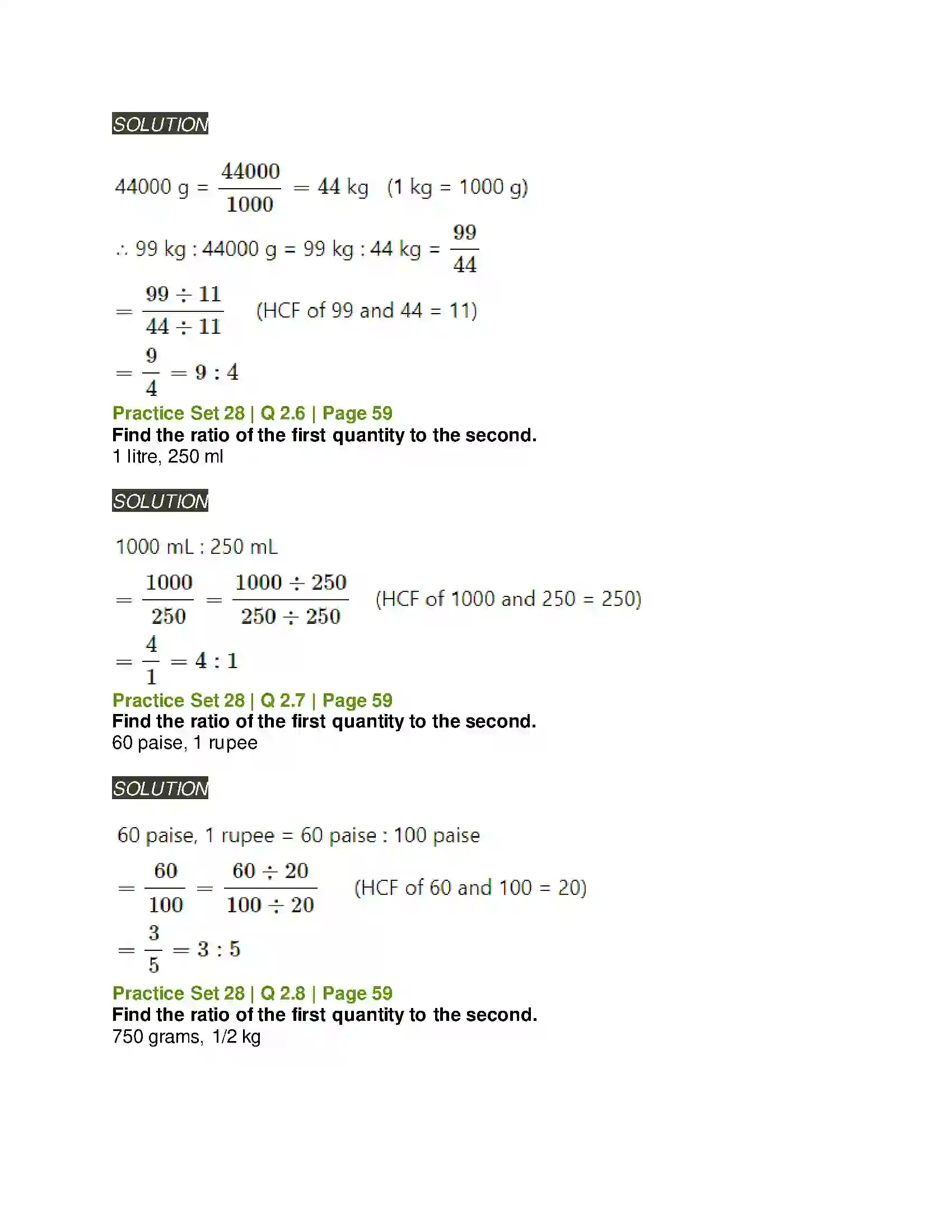 Maharashtra Board Class 6th Mathematics Ratio and Proportion Solution 4