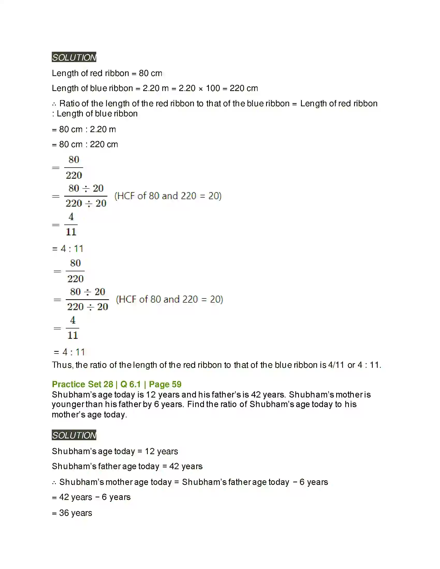 Maharashtra Board Class 6th Mathematics Ratio and Proportion Solution 7
