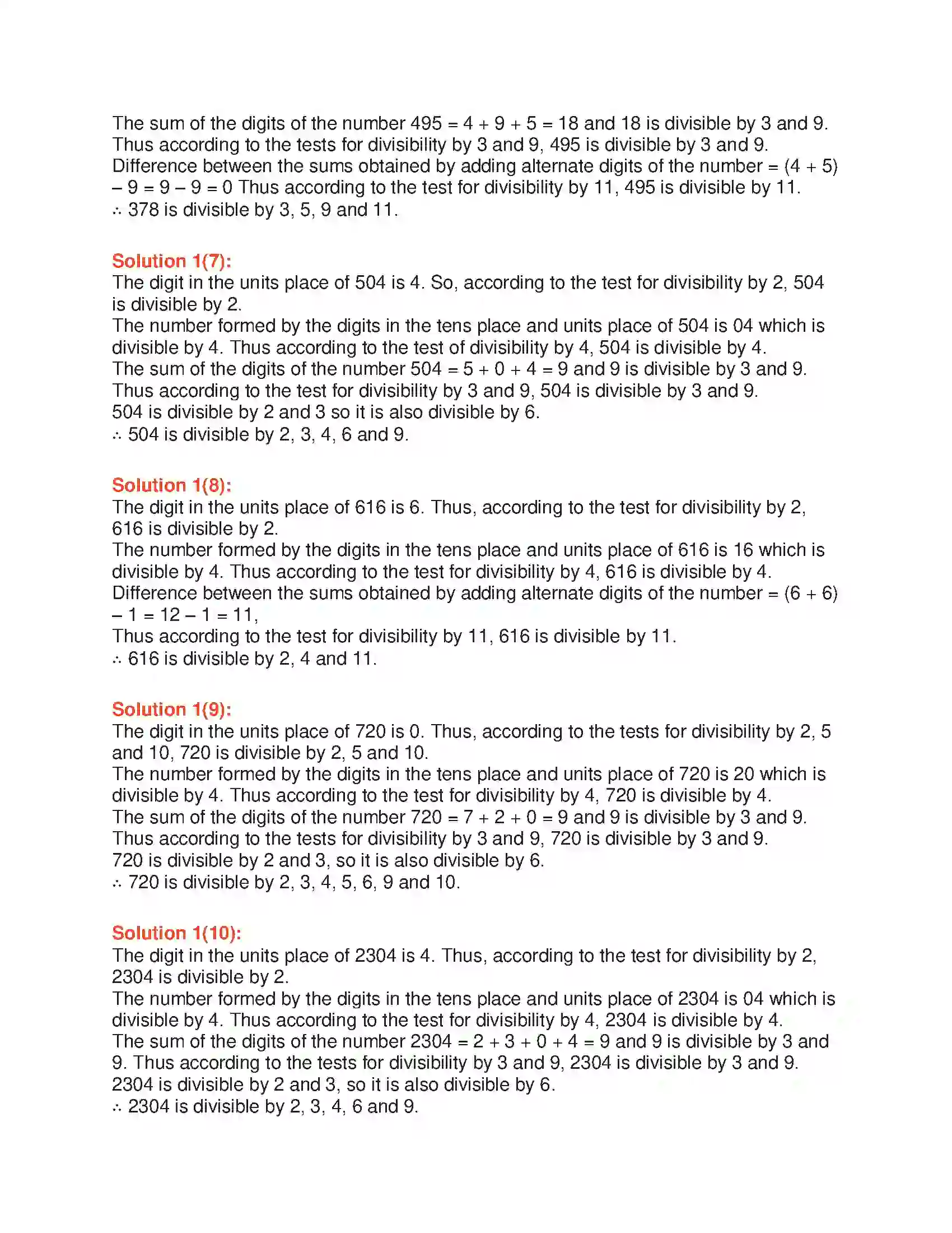 Maharashtra Board Class 6th Mathematics Divisibility Solution 2