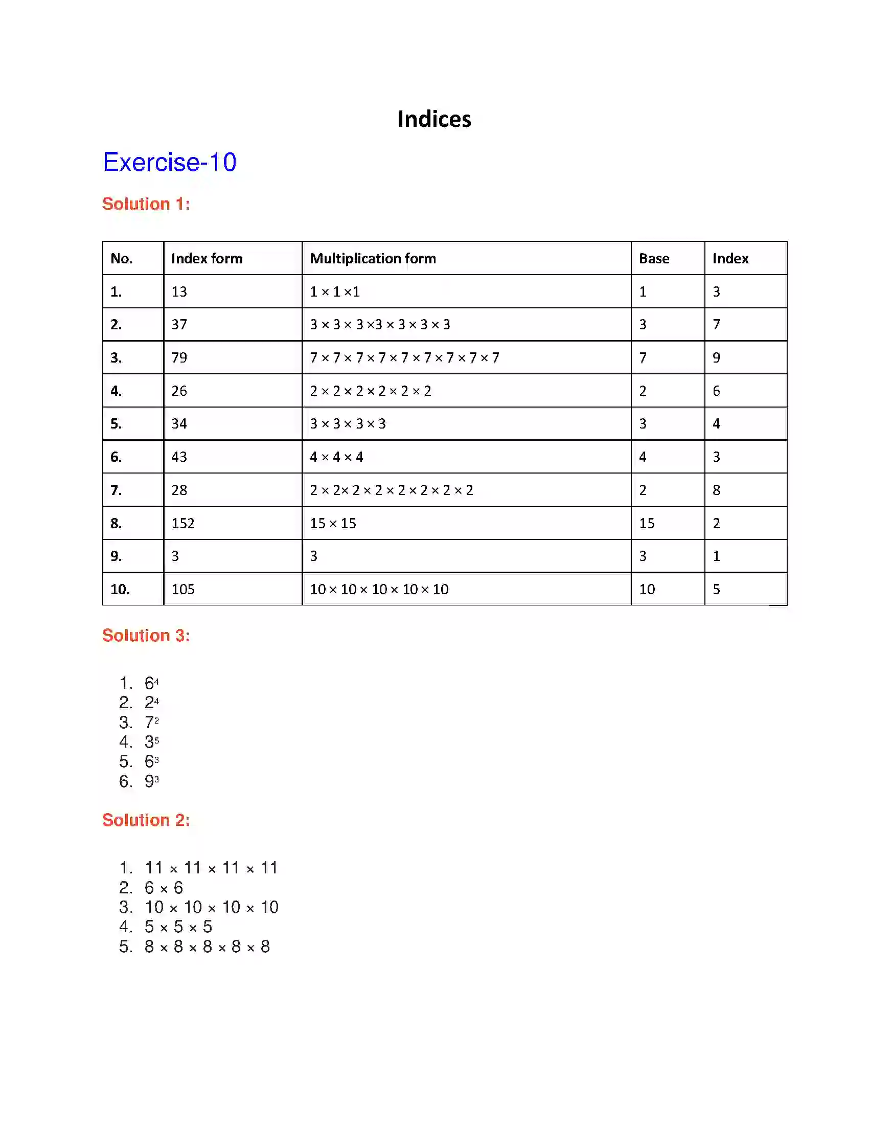 Maharashtra Board Class 6th Mathematics Indices Solution 1