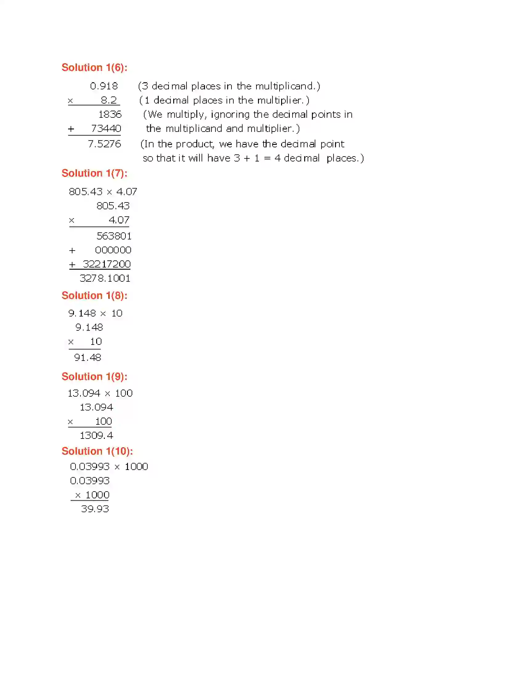Maharashtra Board Class 6th Mathematics Decimal Fractions-Division Solution 2