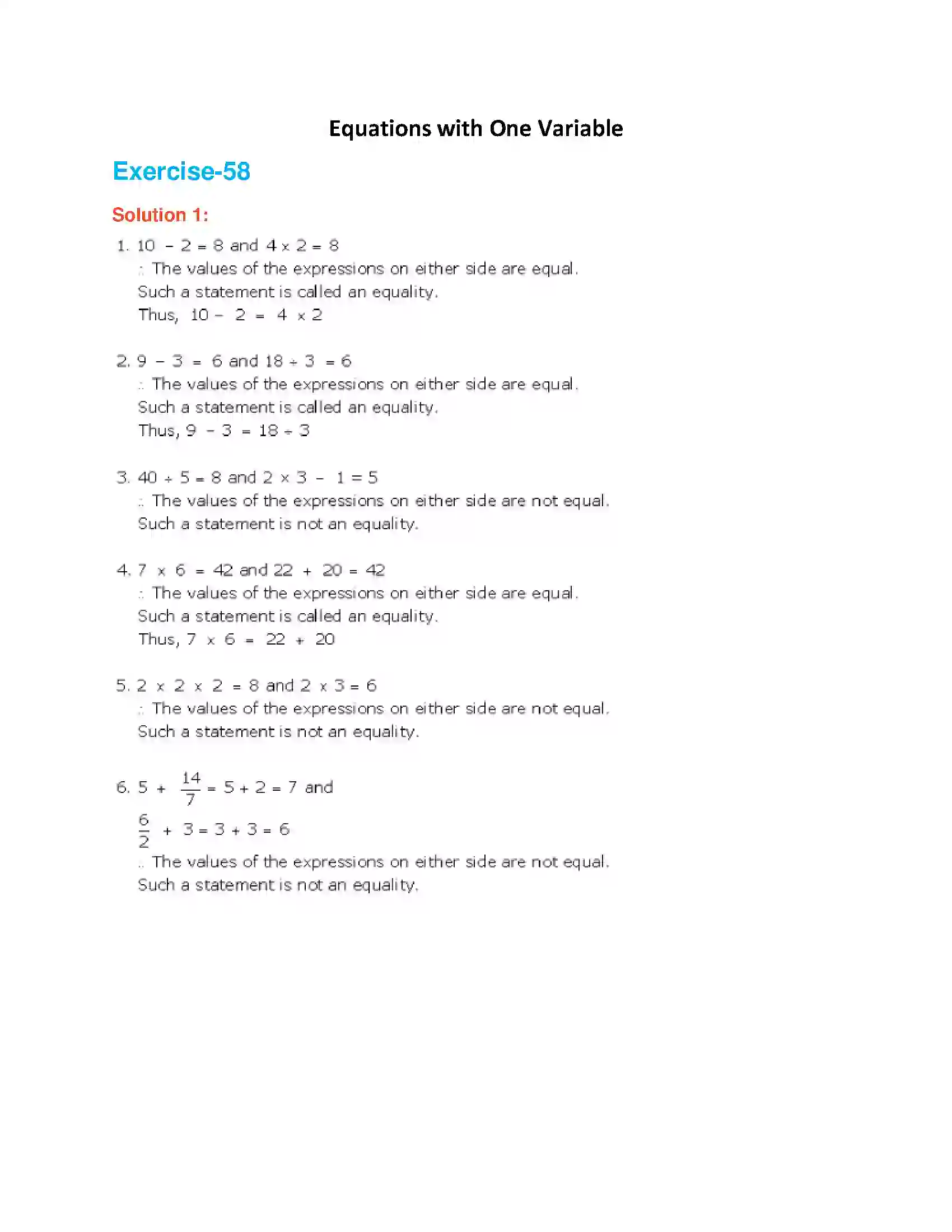 Maharashtra Board Class 6th Mathematics Equations with One Variable Solution 1