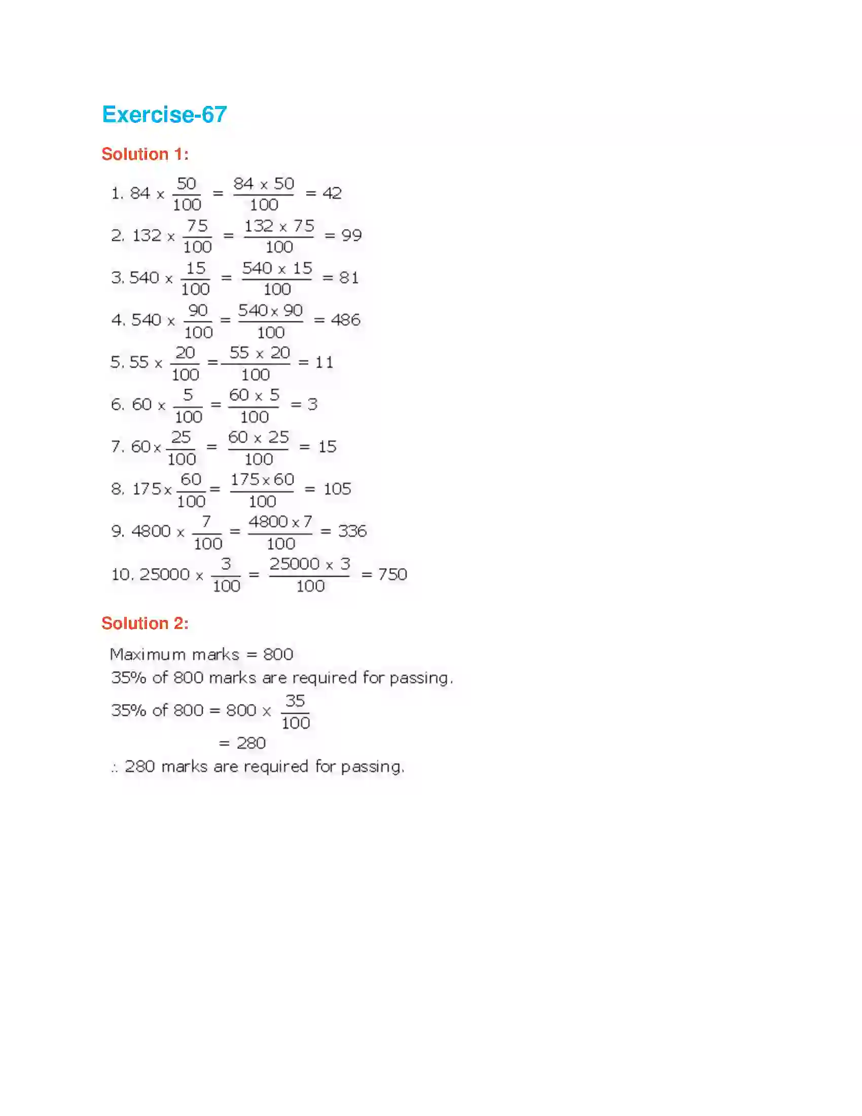 Maharashtra Board Class 6th Mathematics Percentage Solution 3