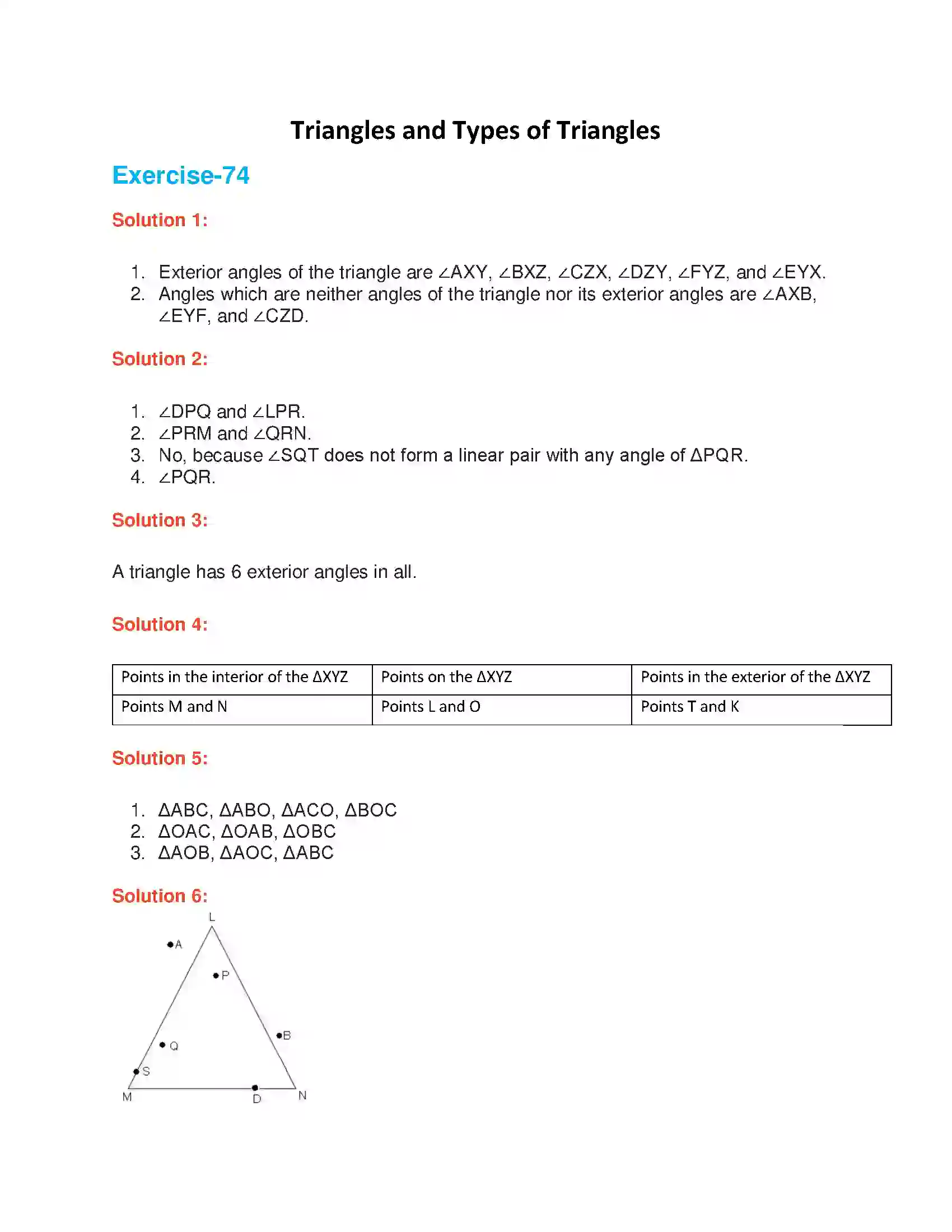 Maharashtra Board Class 6th Mathematics Triangles and Types of Triangles Solution 1