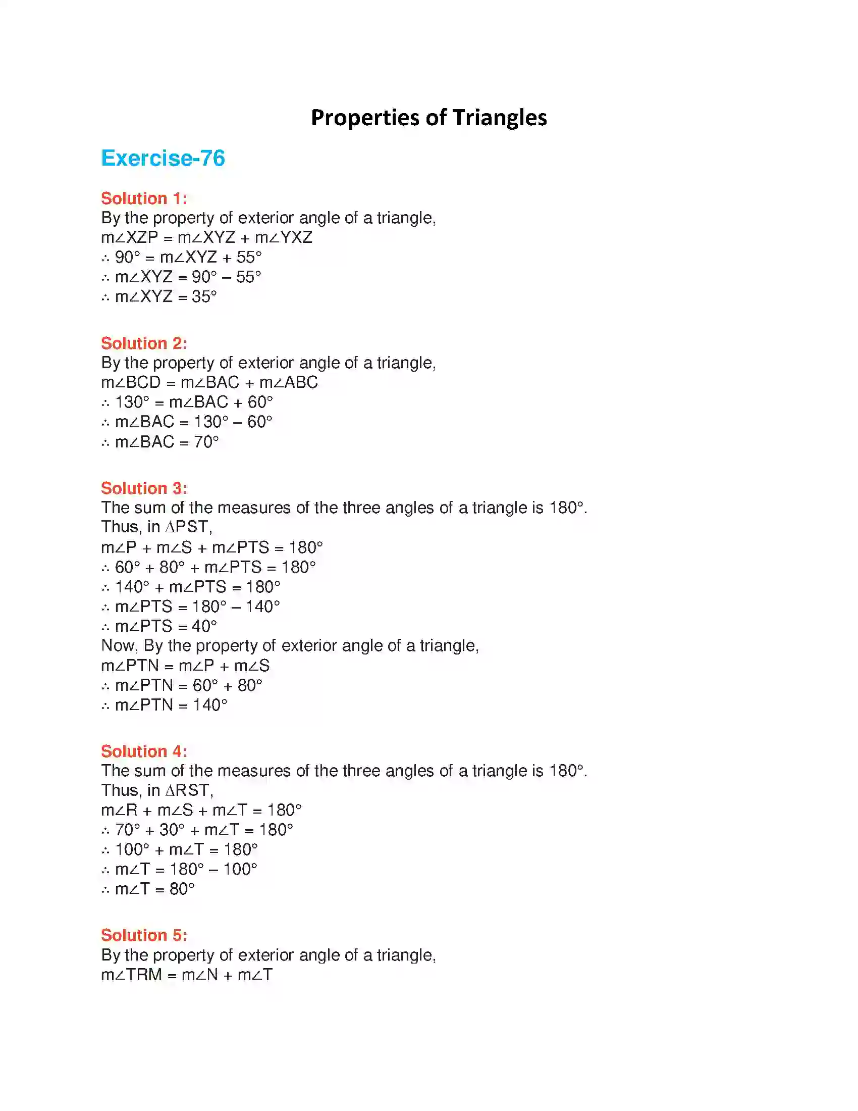Maharashtra Board Class 6th Mathematics Properties of Triangles Solution 1
