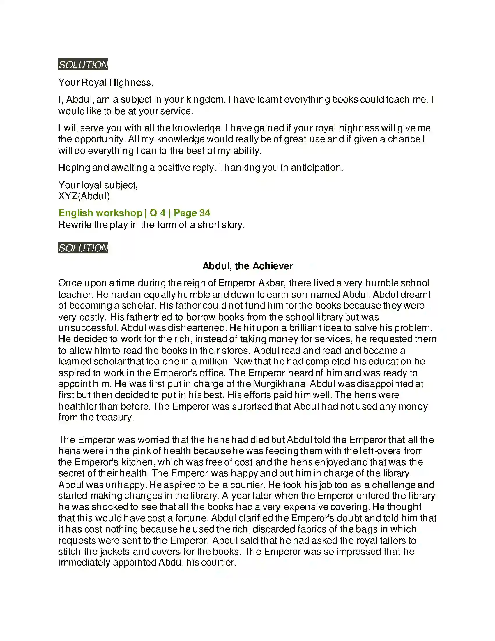 Maharashtra Board Class 7th English Abdul Becomes a Courtier Solution 2