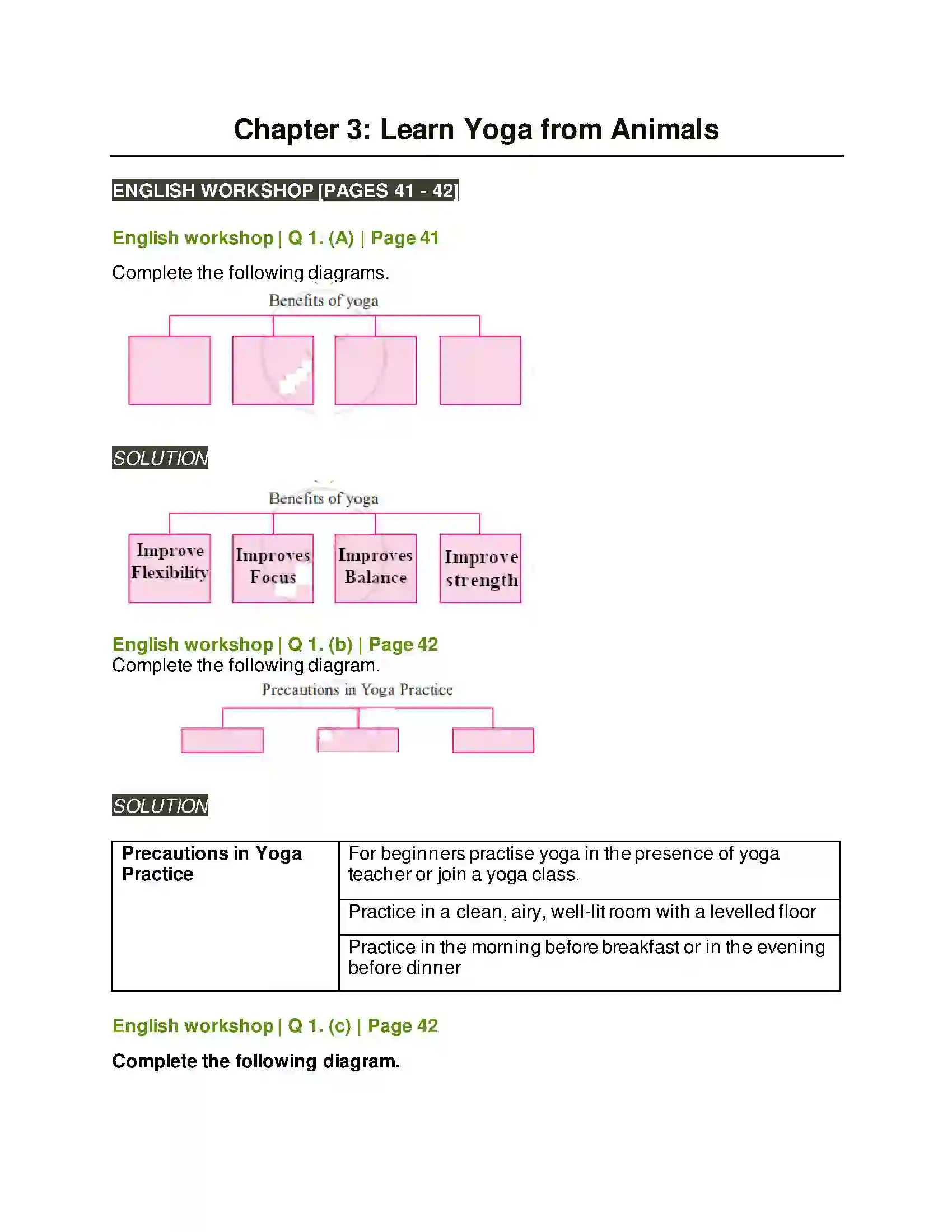 Maharashtra Board Class 7th English Learn Yoga from Animals Solution 1