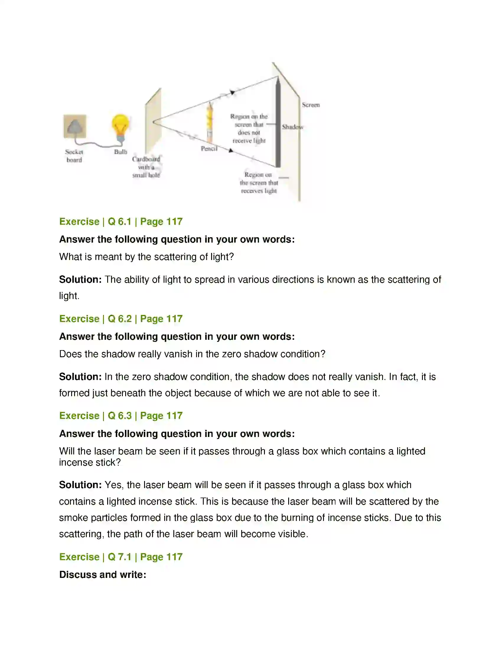 Maharashtra Board Class 7th General Science Effects of Light Solution 4