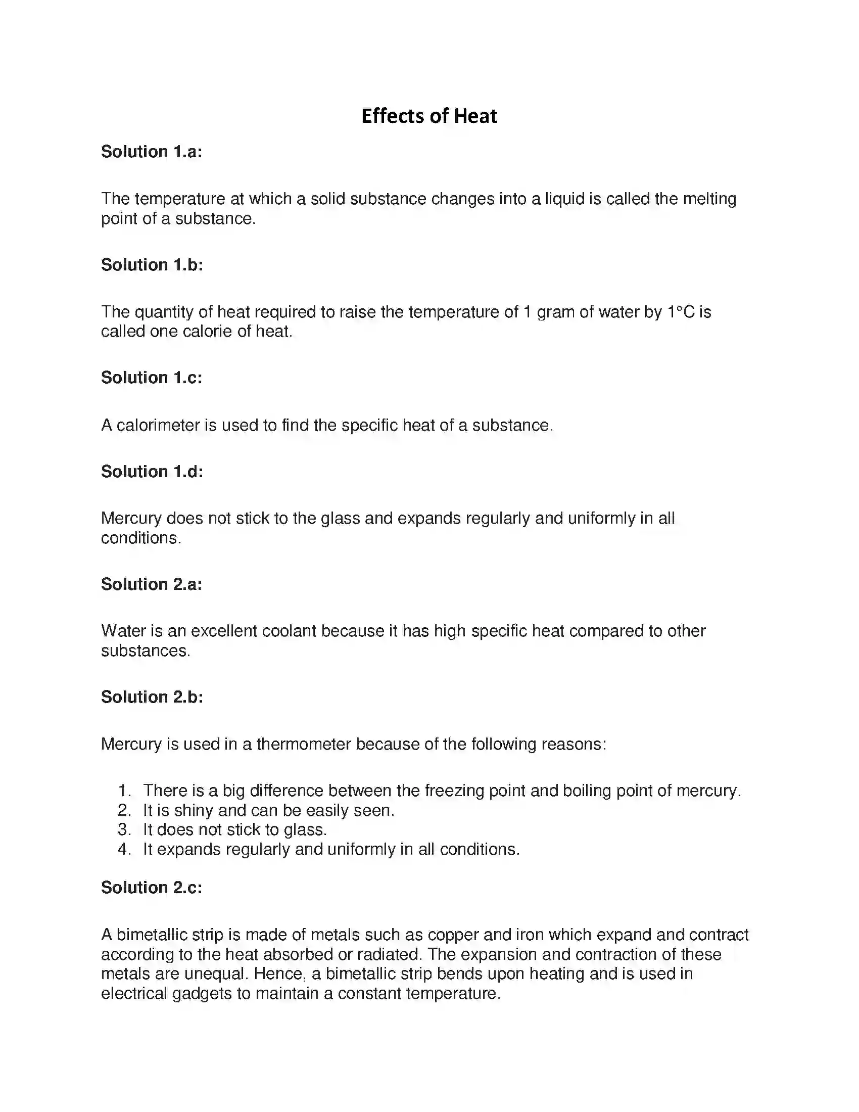 Maharashtra Board Class 7th General Science Effects of Heat Solution 1