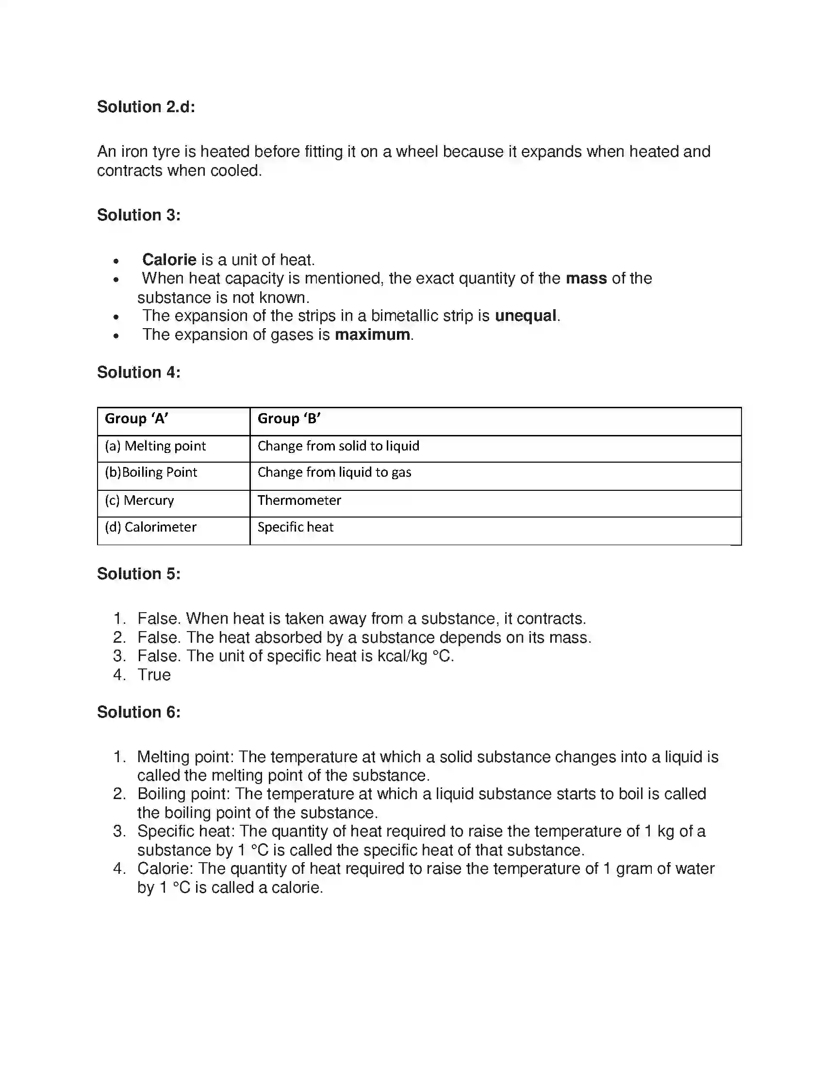 Maharashtra Board Class 7th General Science Effects of Heat Solution 2