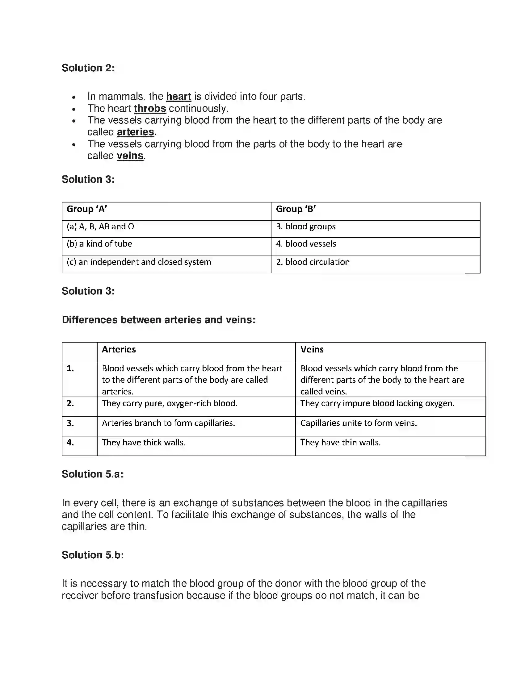 Maharashtra Board Class 7th General Science Circulation of Blood Solution 2