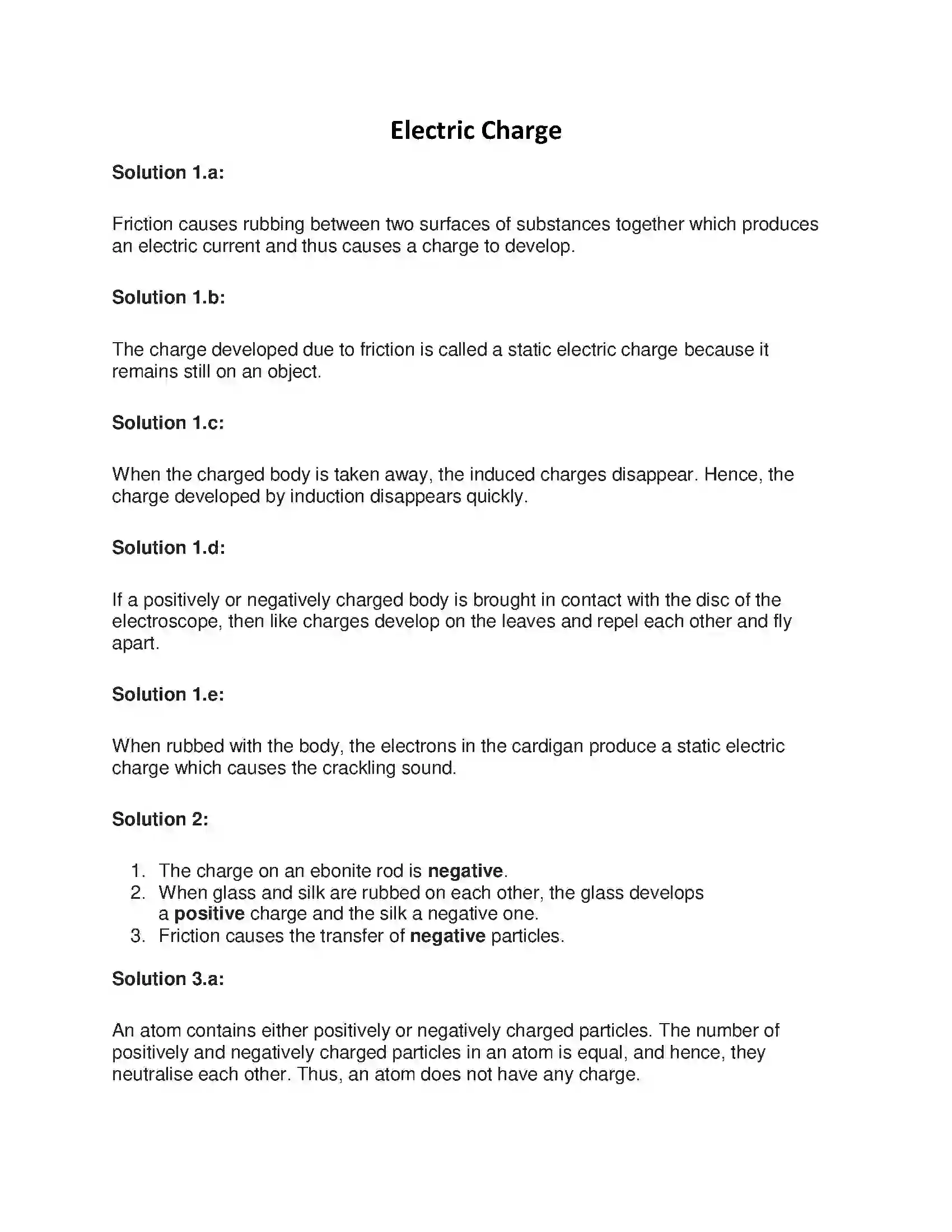Maharashtra Board Class 7th General Science Electric Charge Solution 1